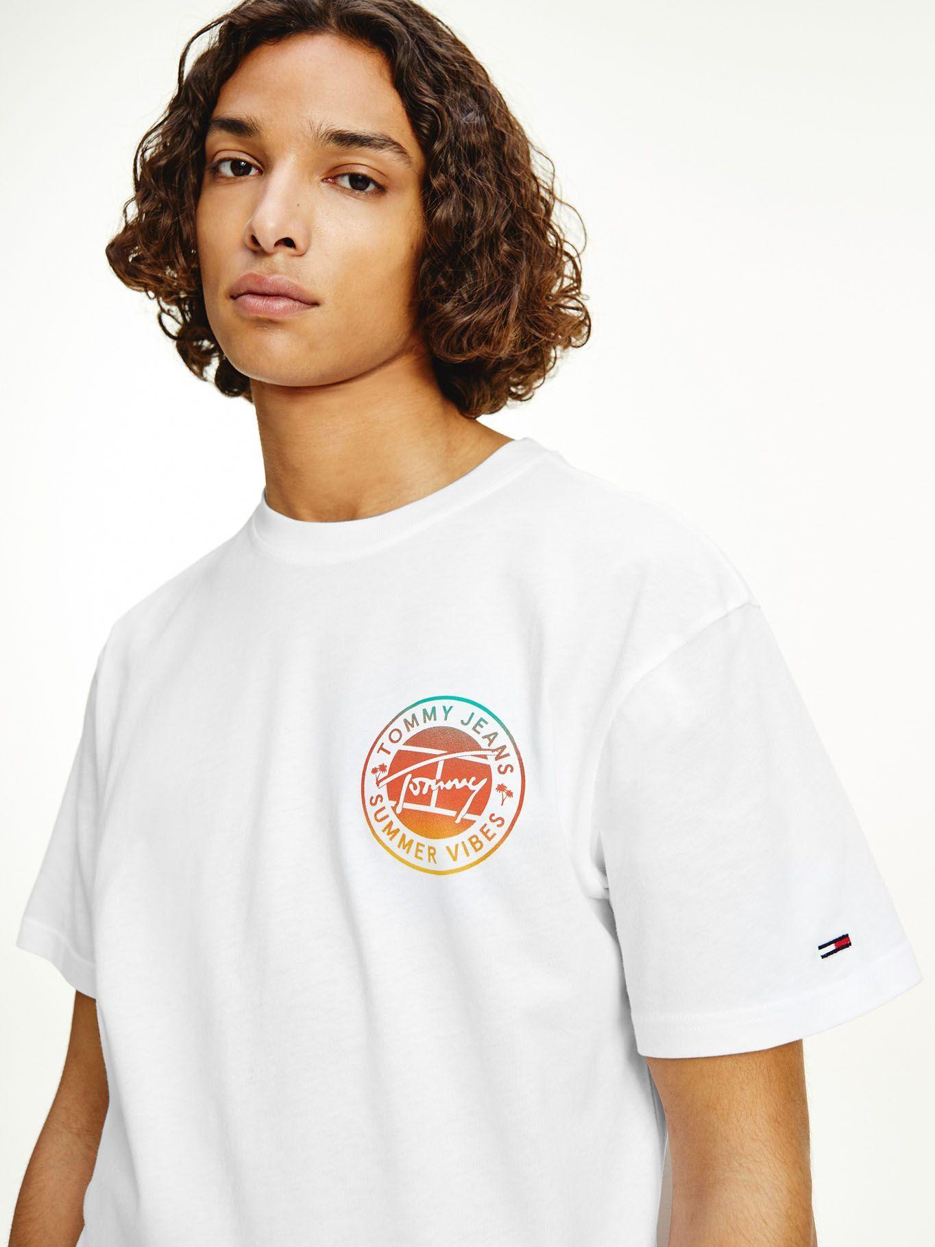 Polera Circular Graphic Blanco Tommy Jeans E2-2