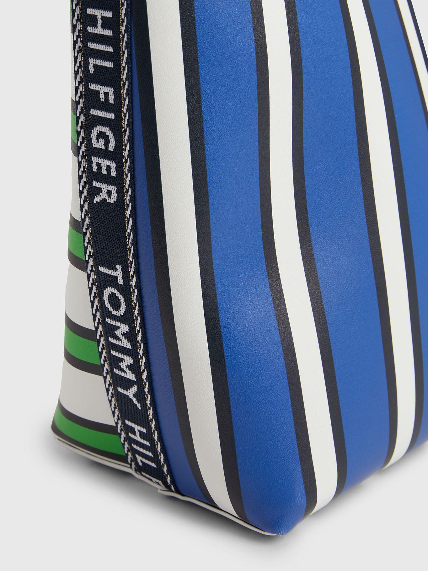 Tote Iconic De Rayas Mixtas Azul Tommy Hilfiger-4