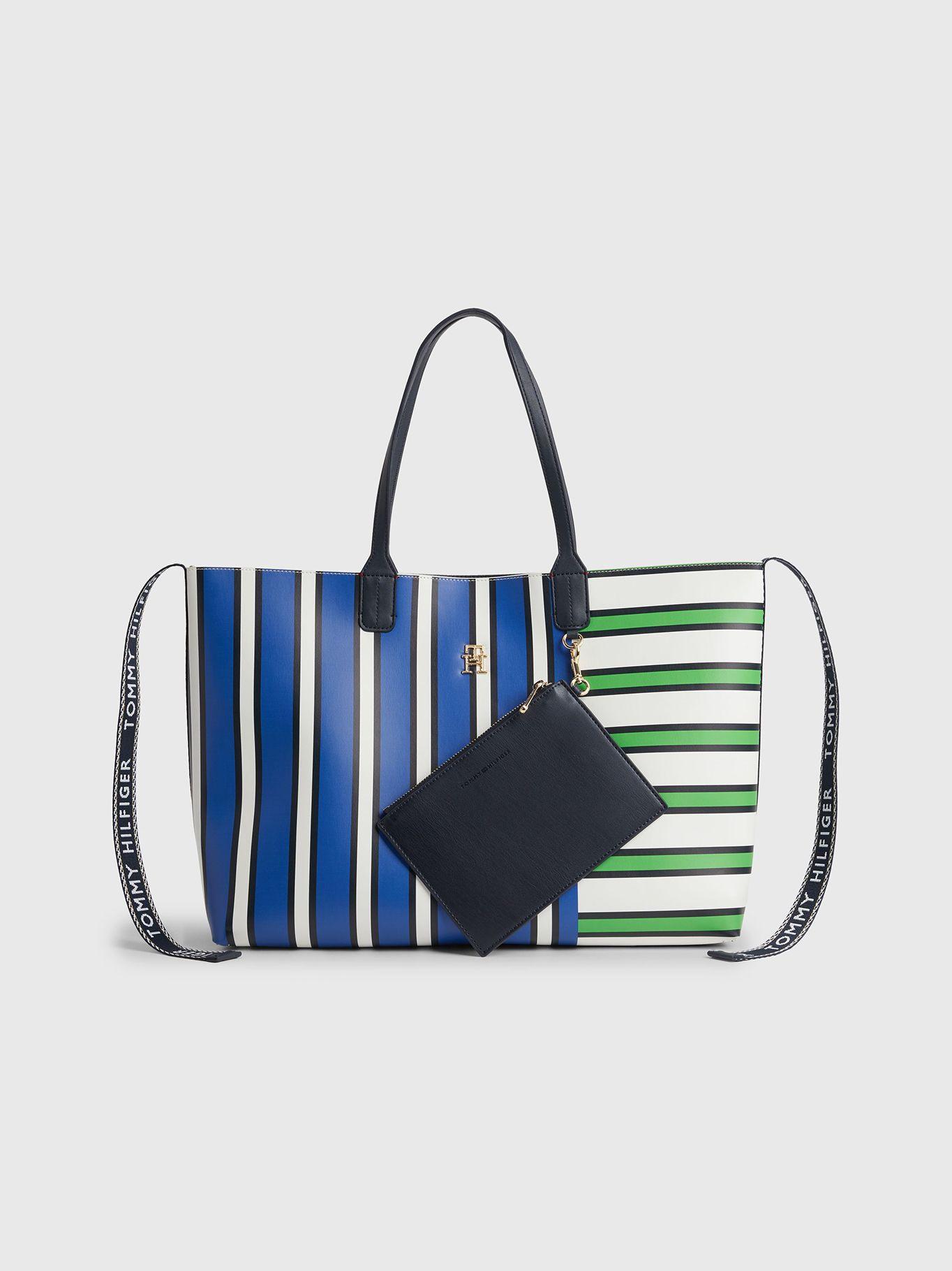 Tote Iconic De Rayas Mixtas Azul Tommy Hilfiger-0