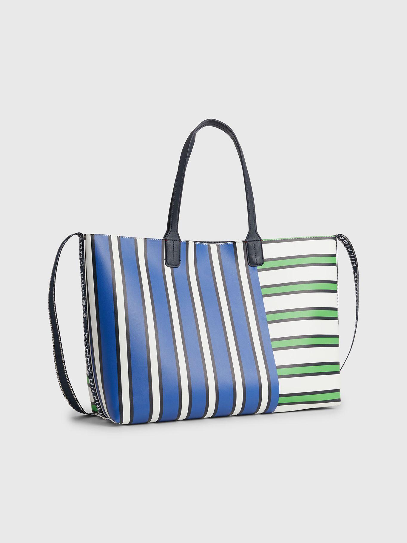 Tote Iconic De Rayas Mixtas Azul Tommy Hilfiger-2