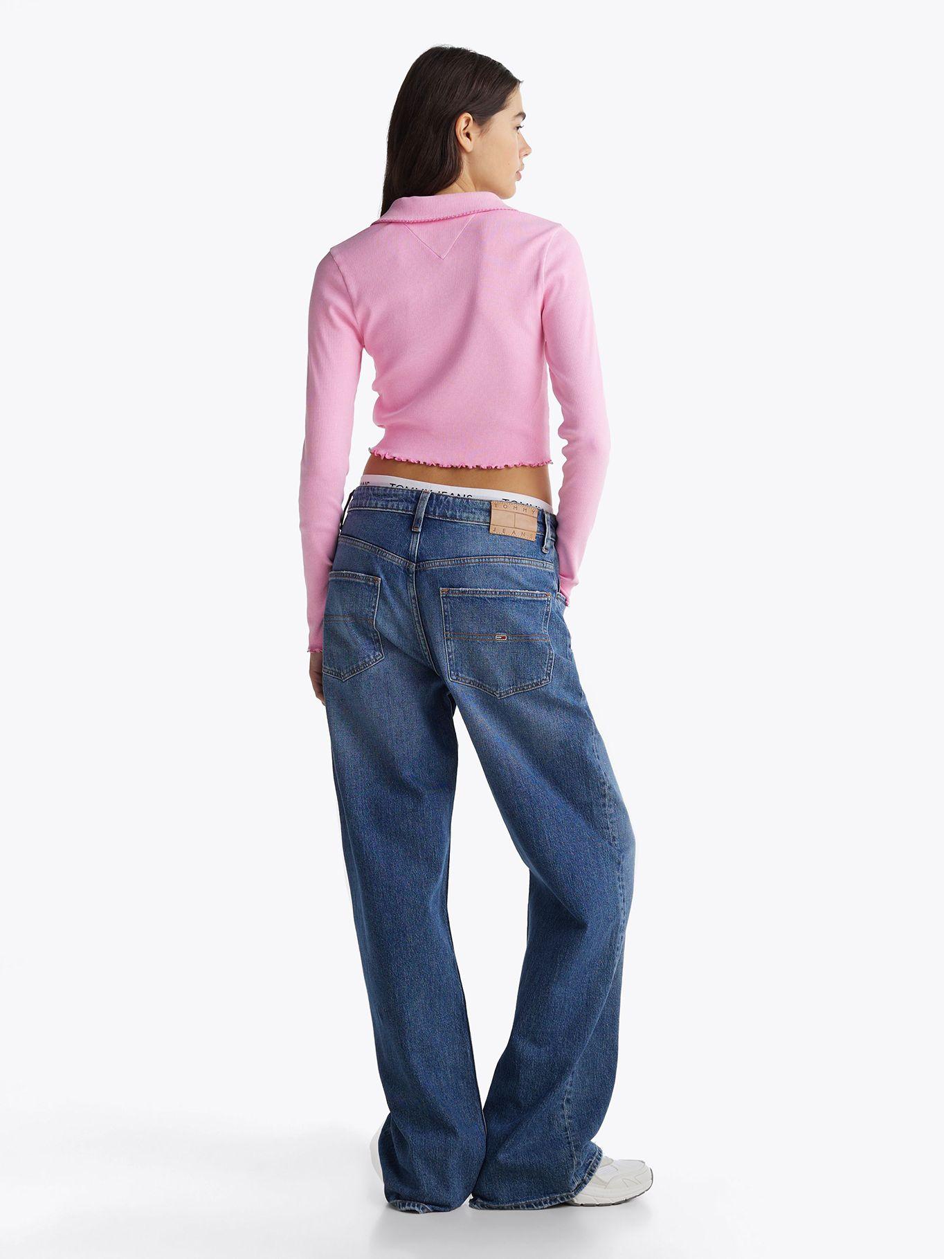 Polo Cropped Slim Fit Rosado Tommy Jeans-2