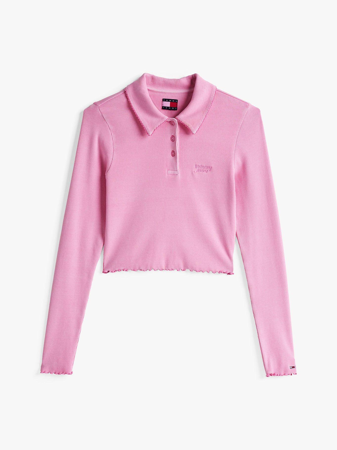 Polo Cropped Slim Fit Rosado Tommy Jeans-4
