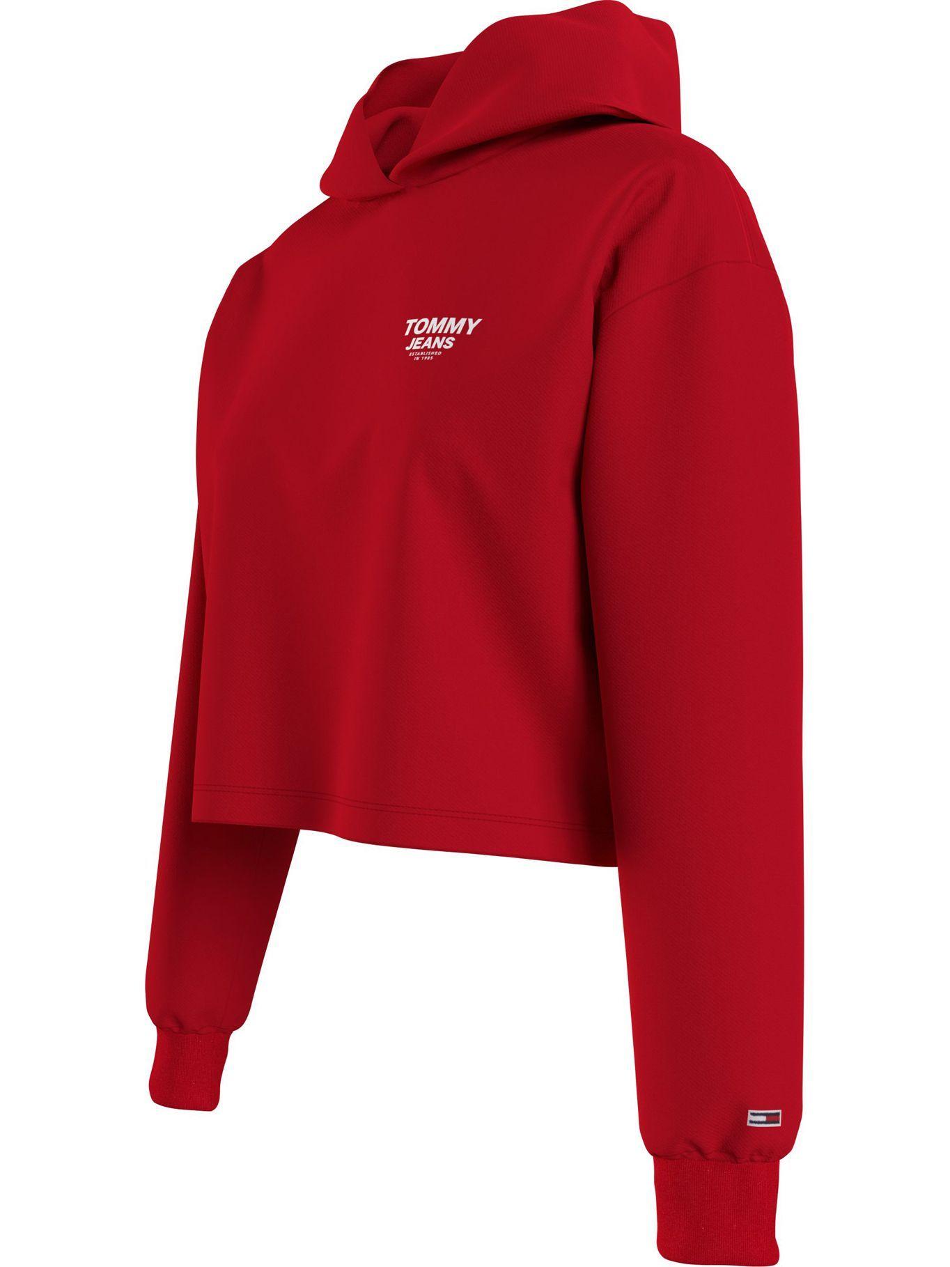 Polerón Con Gorro Cropped Rojo Tommy Jeans JN2-2