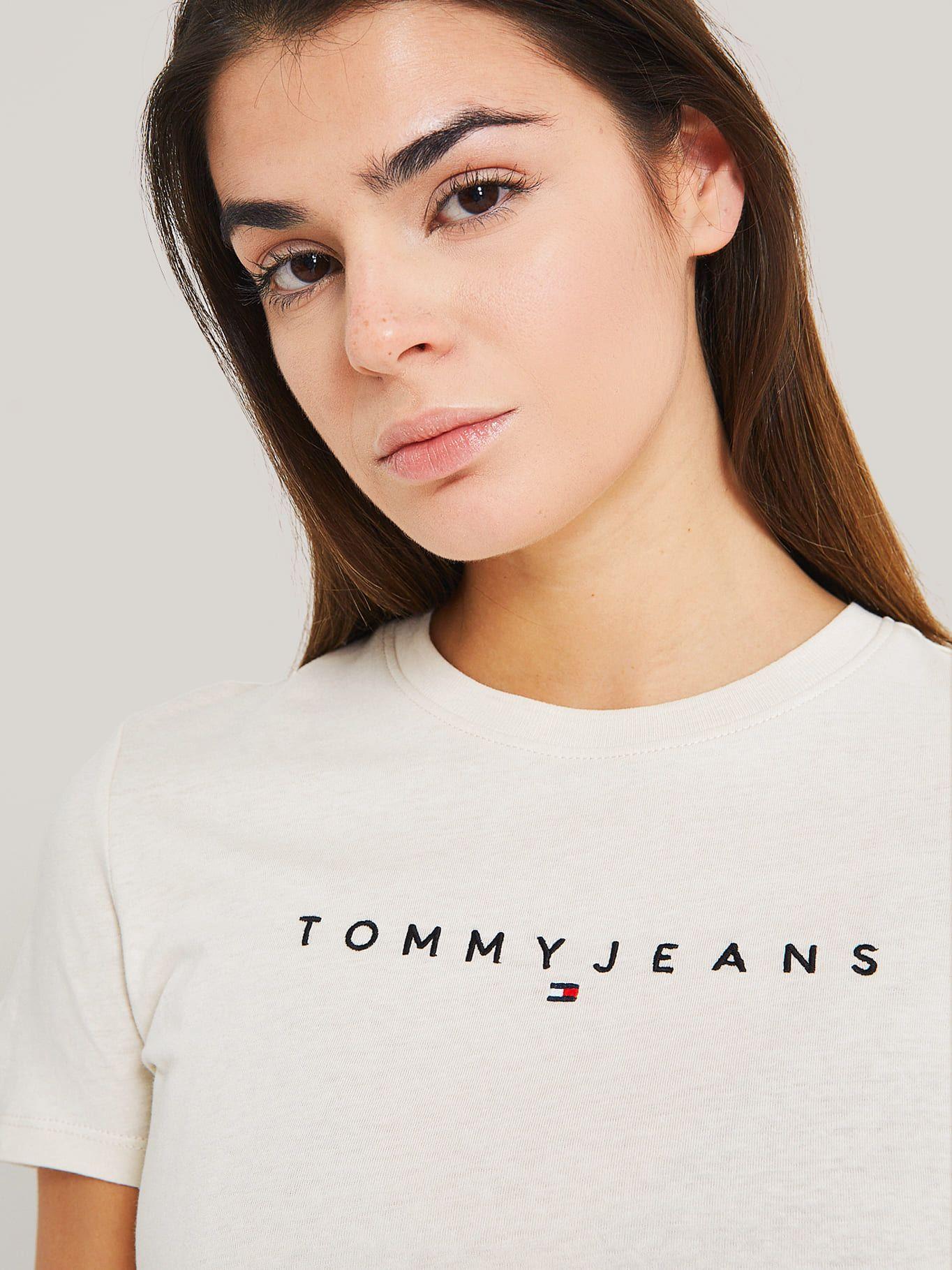 POLERA SLIM FIT LOGO LINEAR BEIGE TOMMY JEANS-3