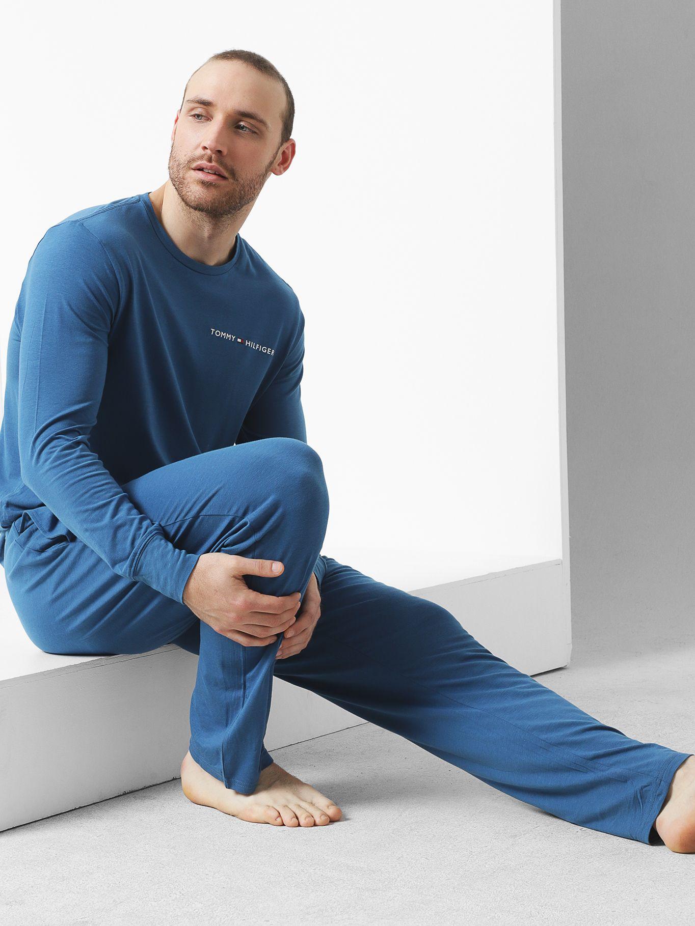 Pijama Essential Largo Celeste Tommy Hilfiger-2