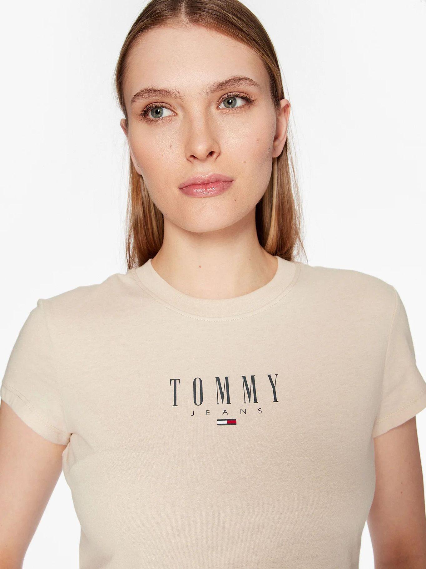 Polera Essential Logo Beige Tommy Jeans-3