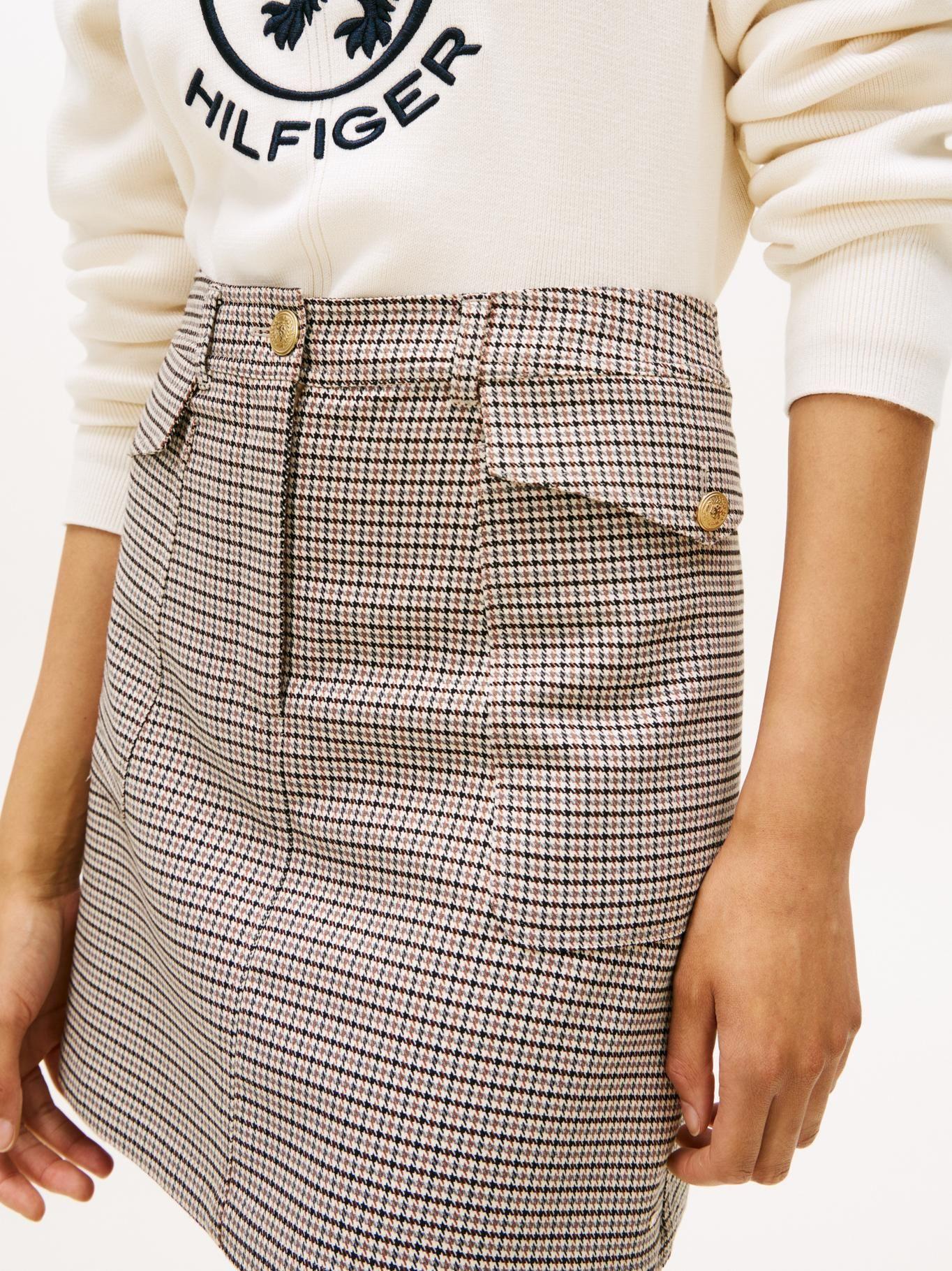 Falda Con Estampado De Cuadros Beige Tommy Hilfiger-3