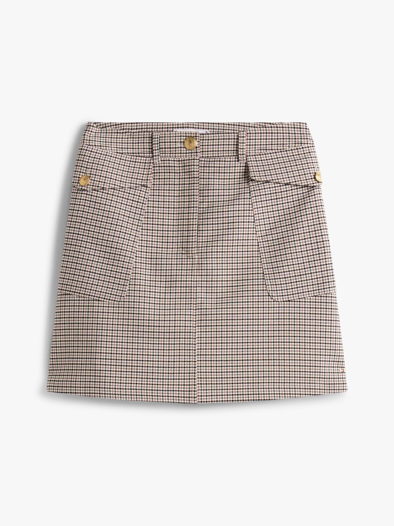 Falda Con Estampado De Cuadros Beige Tommy Hilfiger-4