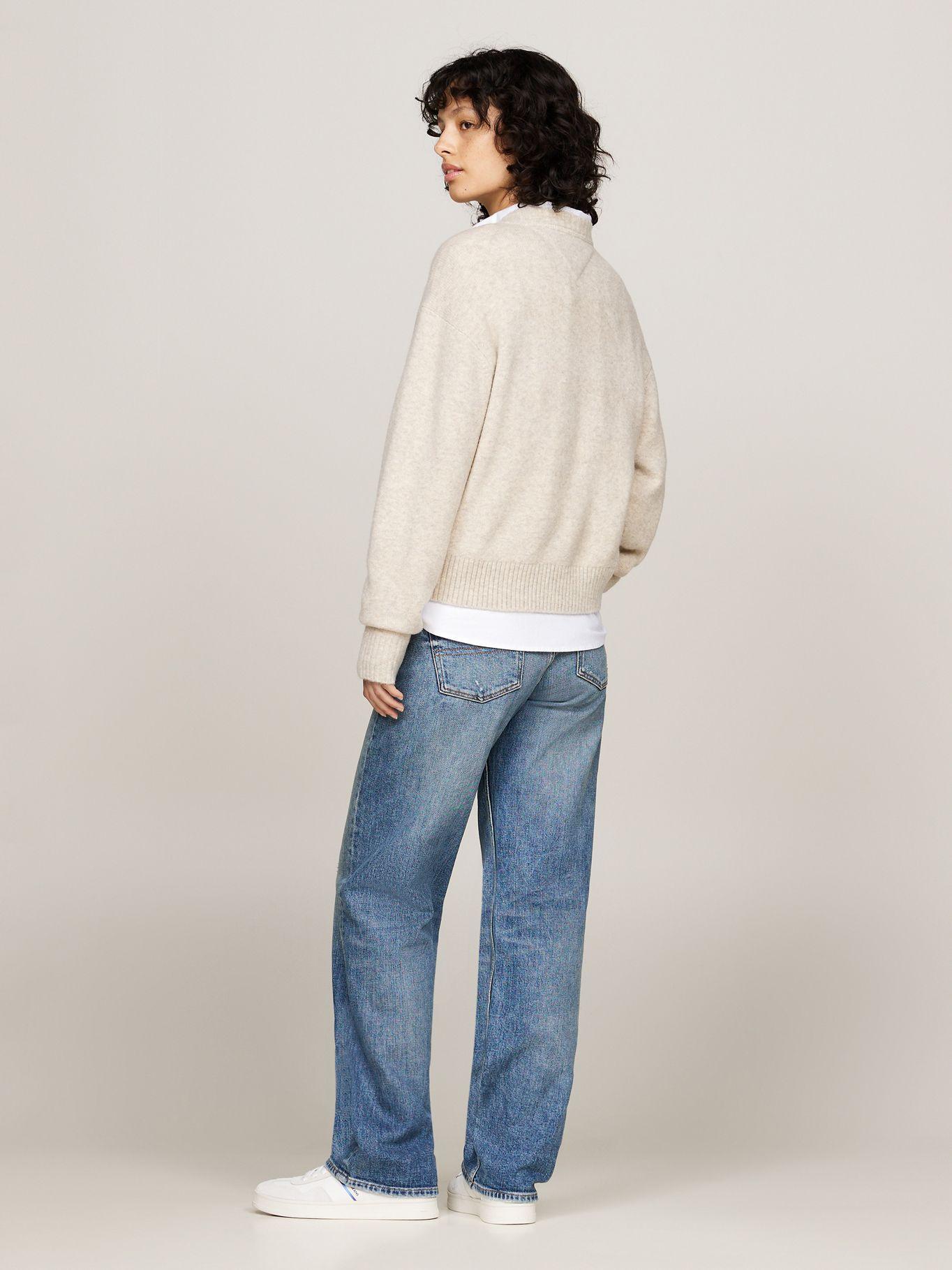 Sweater De Melánge Con Logo Flag Beige Tommy Hilfiger-2