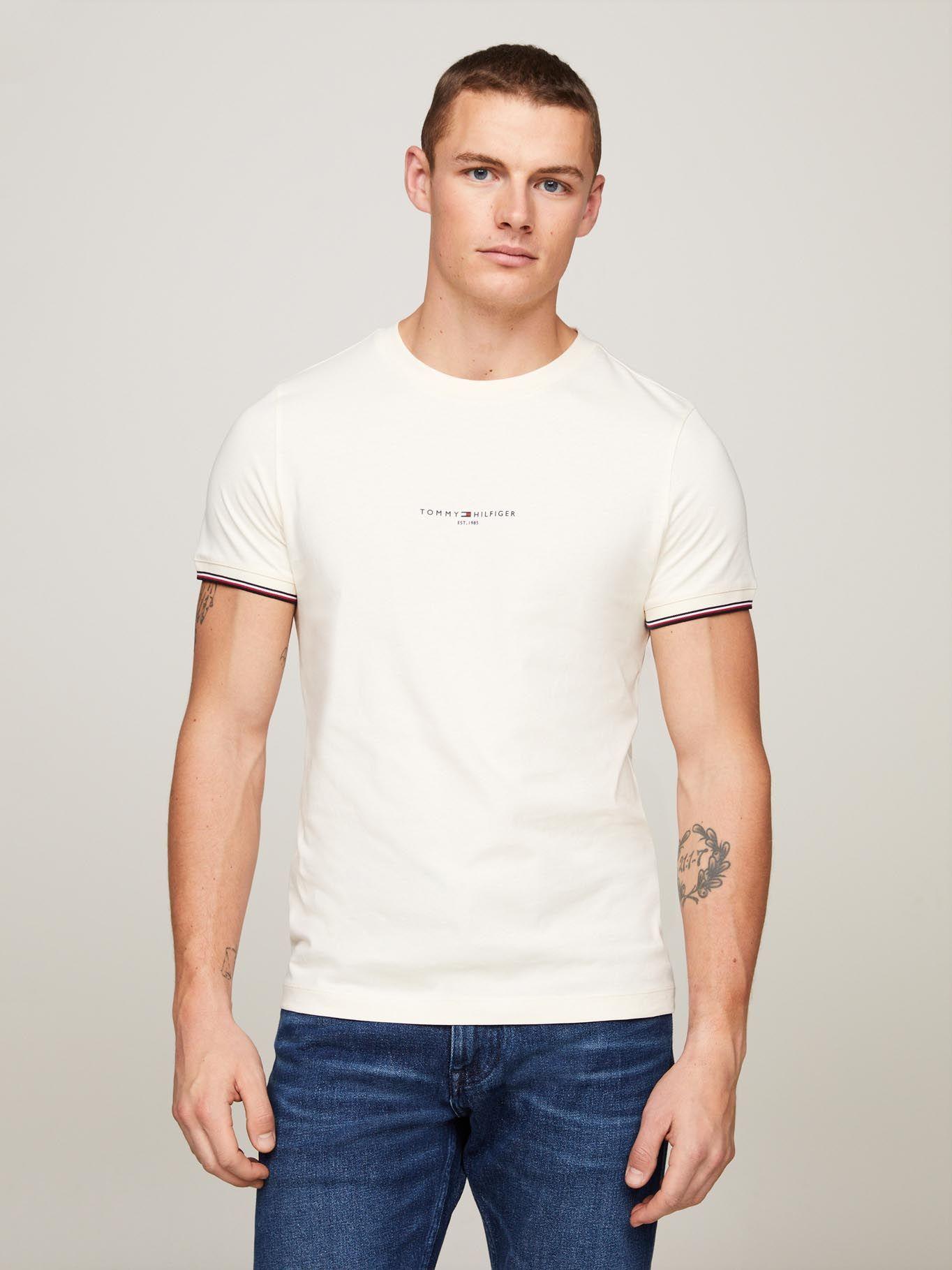 Polera Con Mangas Ribeteadas Blanco Tommy Hilfiger-0