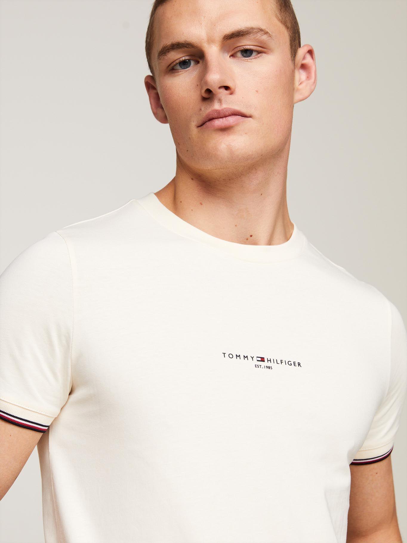 Polera Con Mangas Ribeteadas Blanco Tommy Hilfiger-3