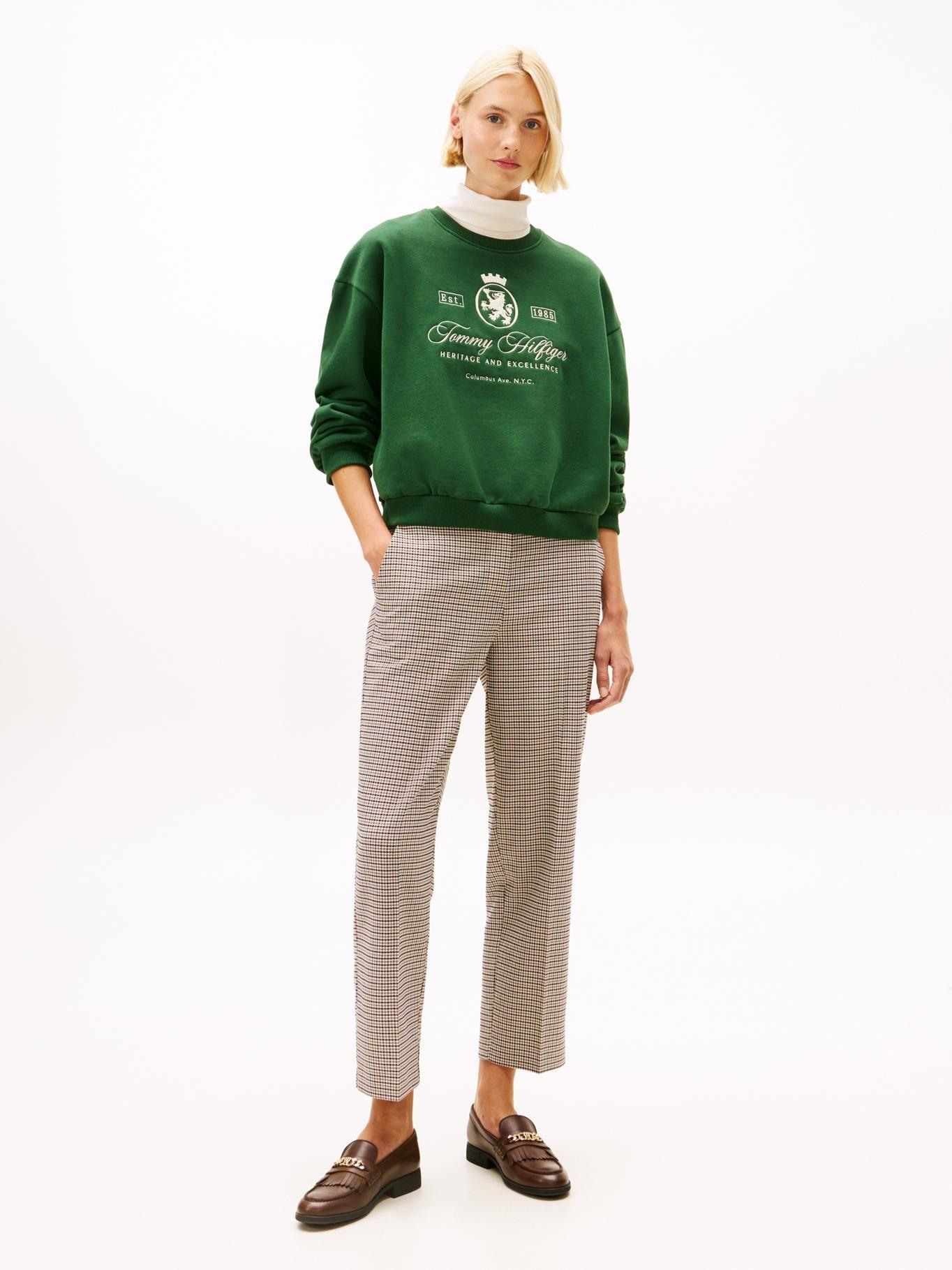 Polerón Relaxed Varsity Crest Verde Tommy Hilfiger-1