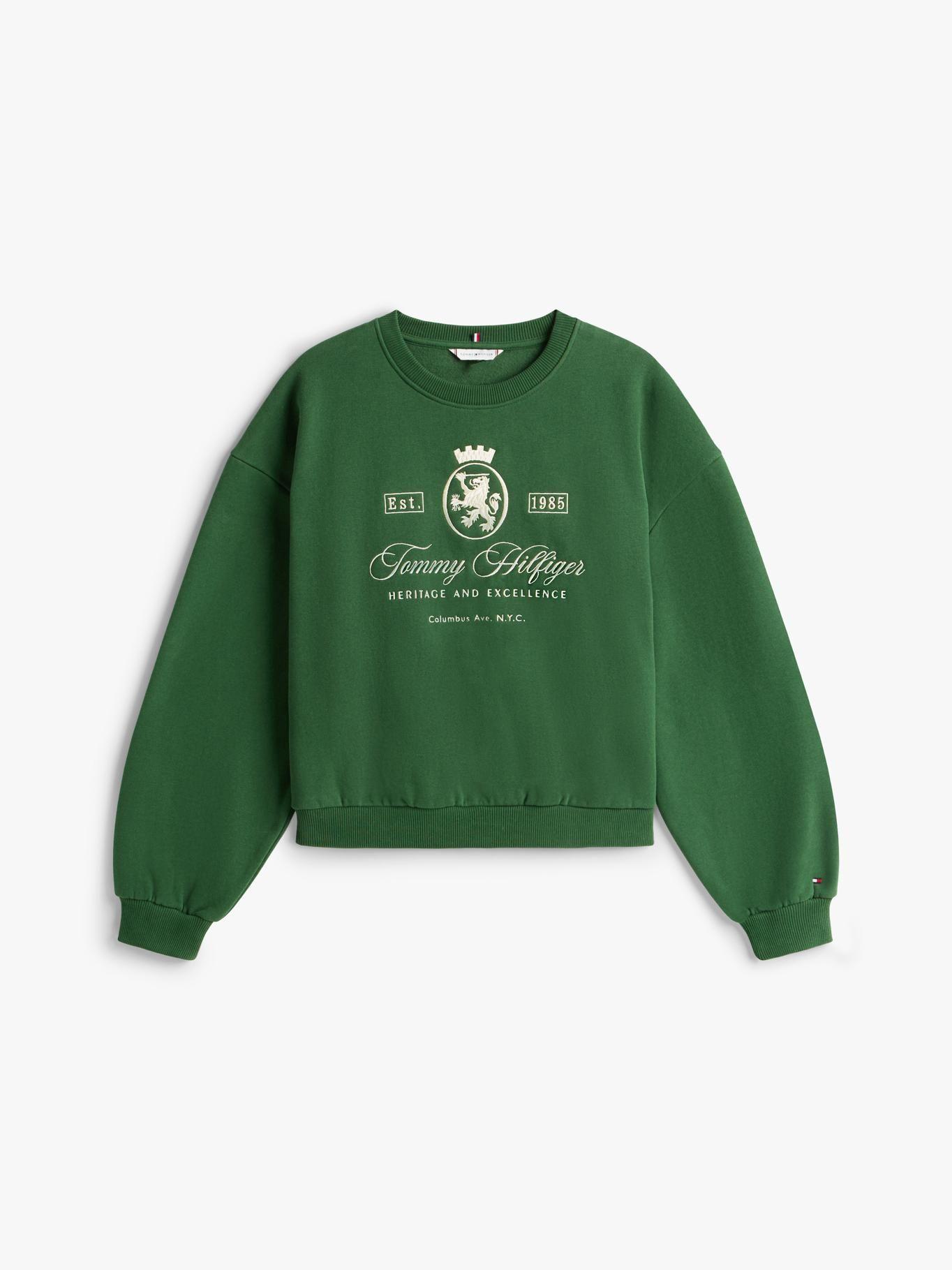 Polerón Relaxed Varsity Crest Verde Tommy Hilfiger-4