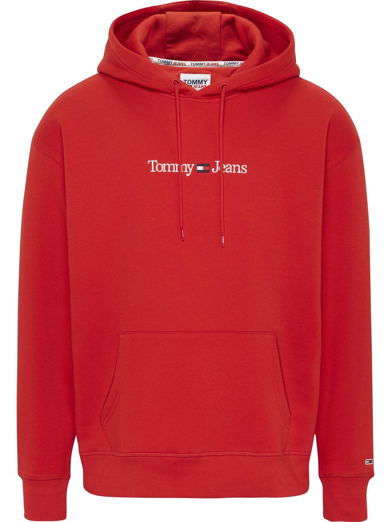 Polerón Hoodie Linear Logo Rojo Tommy Jeans-0