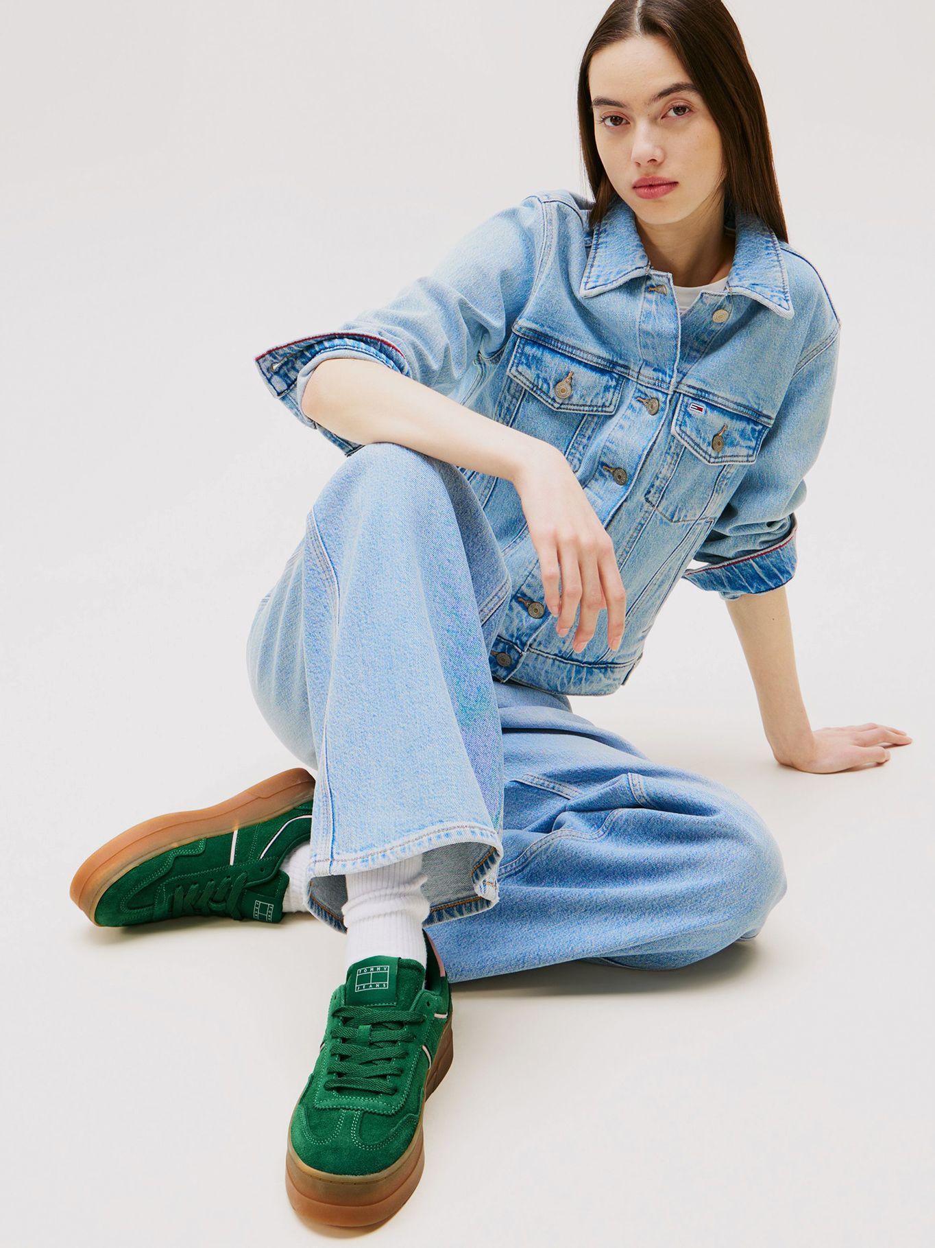 Zapatillas The Greenwich De Ante Verde Tommy Jeans-1