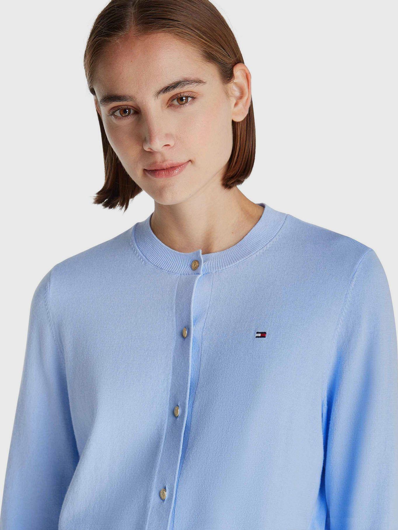 Cárdigan Essential Con Logo Celeste Tommy Hilfiger-3