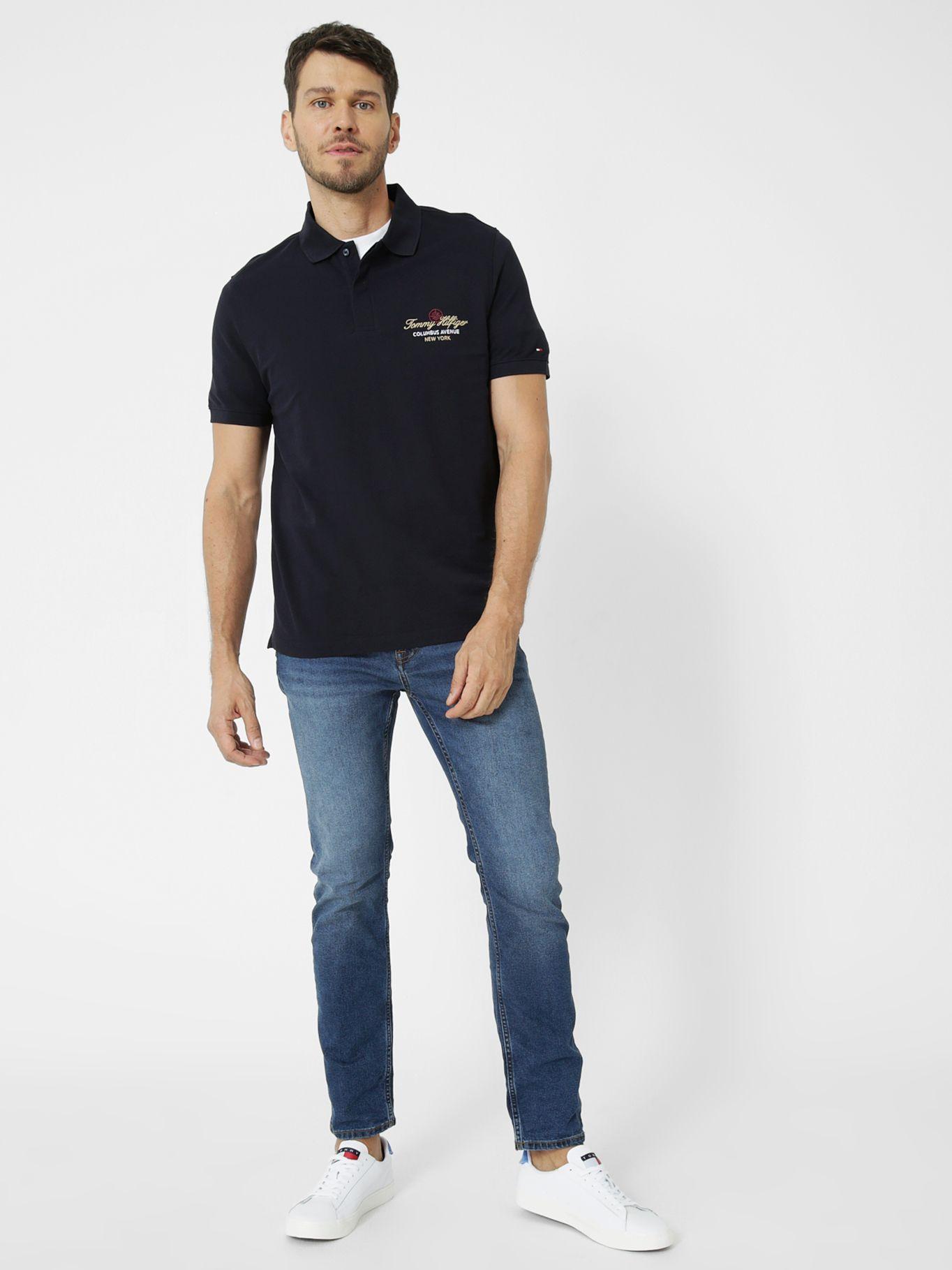 Jeans Denton Straight Con Logo Azul Tommy Hilfiger-1