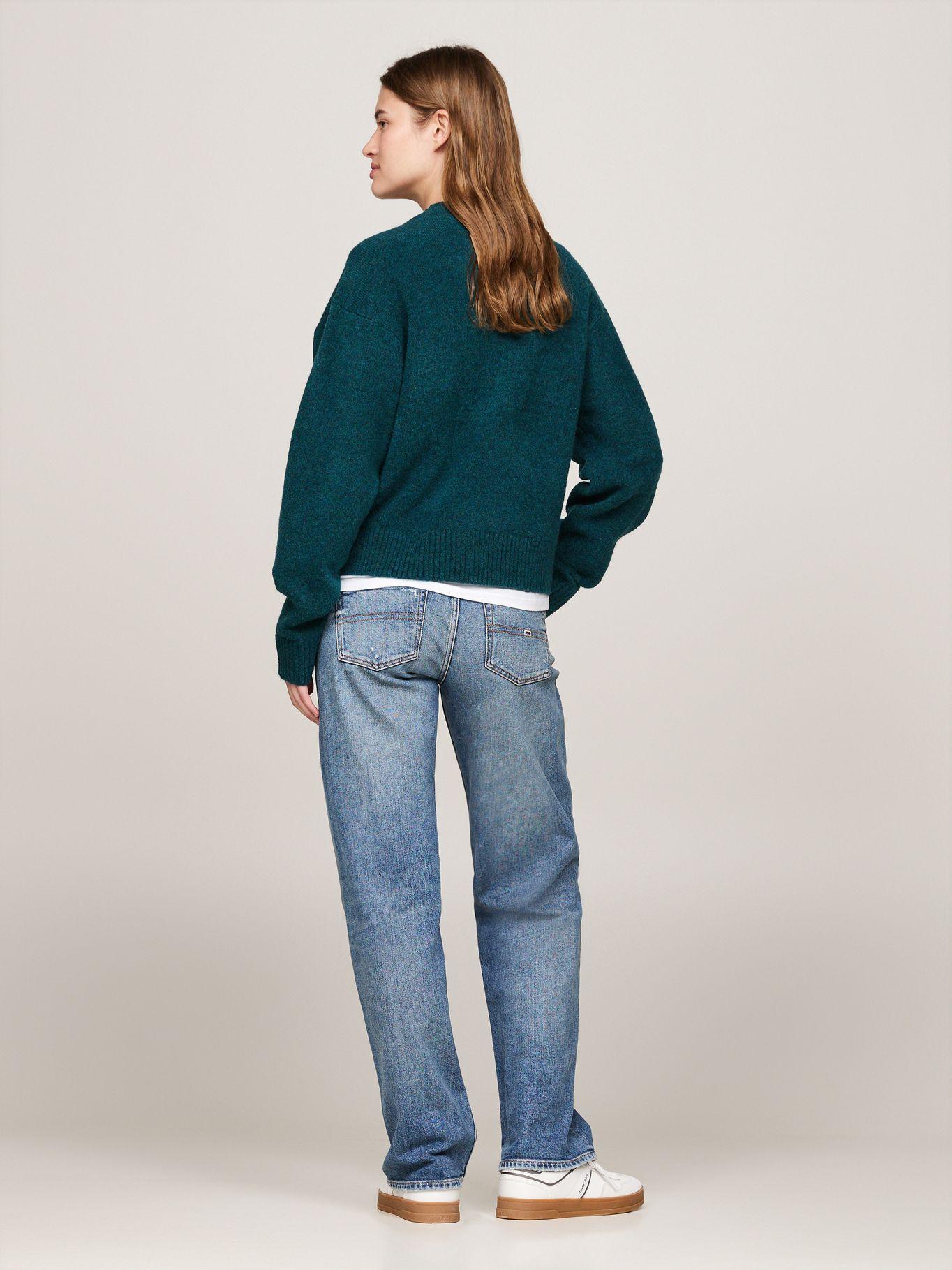 Sweater De Melánge Con Logo Flag Verde Tommy Hilfiger-2