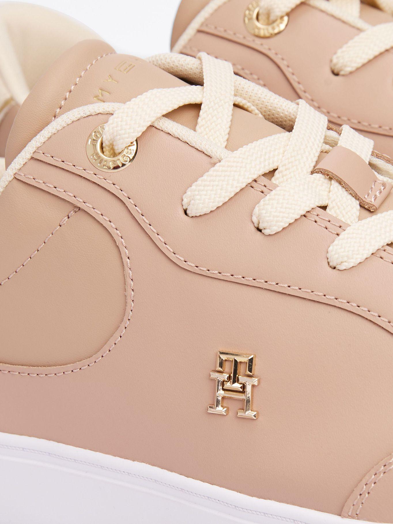 Zapatillas Essential Chic De Cuero Beige Tommy Hilfiger-6