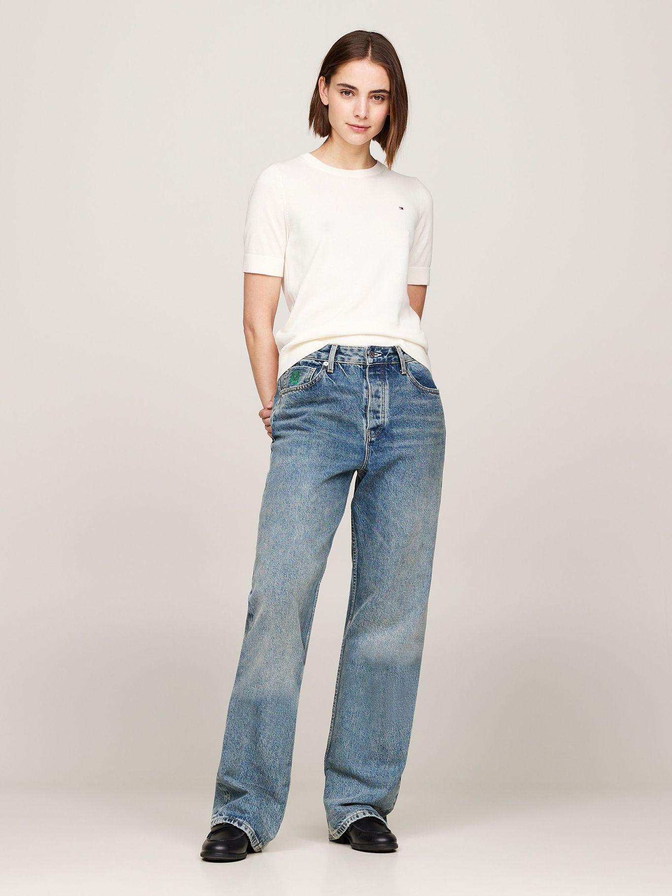 Sweater Solid Con Logo Blanco Tommy Hilfiger-1