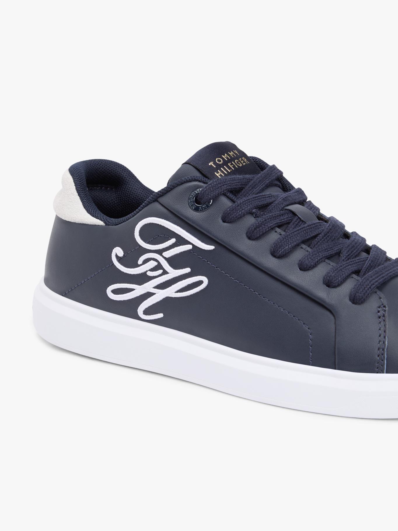 Zapatillas De Cuero Con Logo Bordado-1