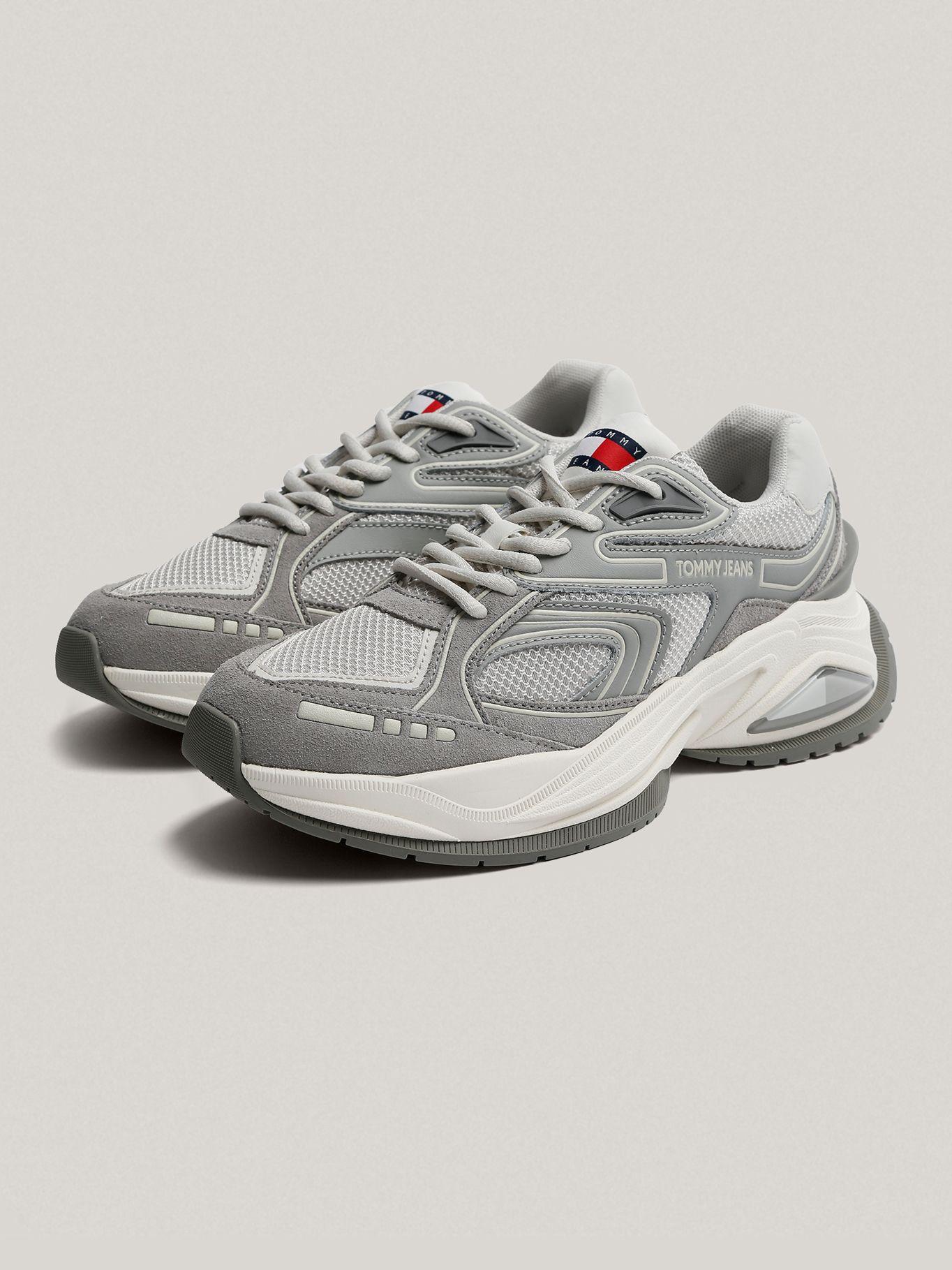 Zapatilla Cuero Trendy Retro Runner Gris Tommy Hilfiger-0