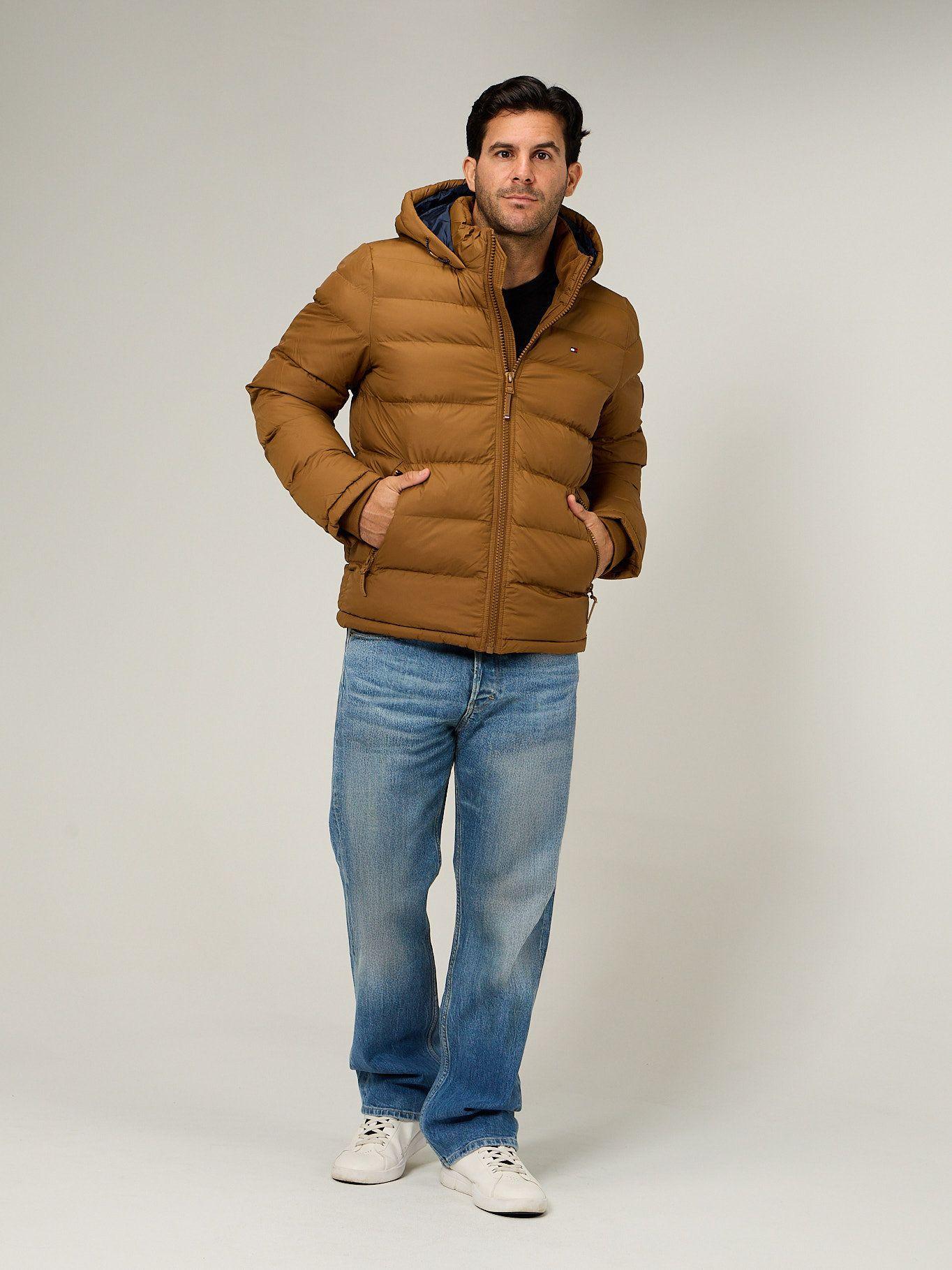 Parka Acolchada Con Gorro Café Tommy Hilfiger-1