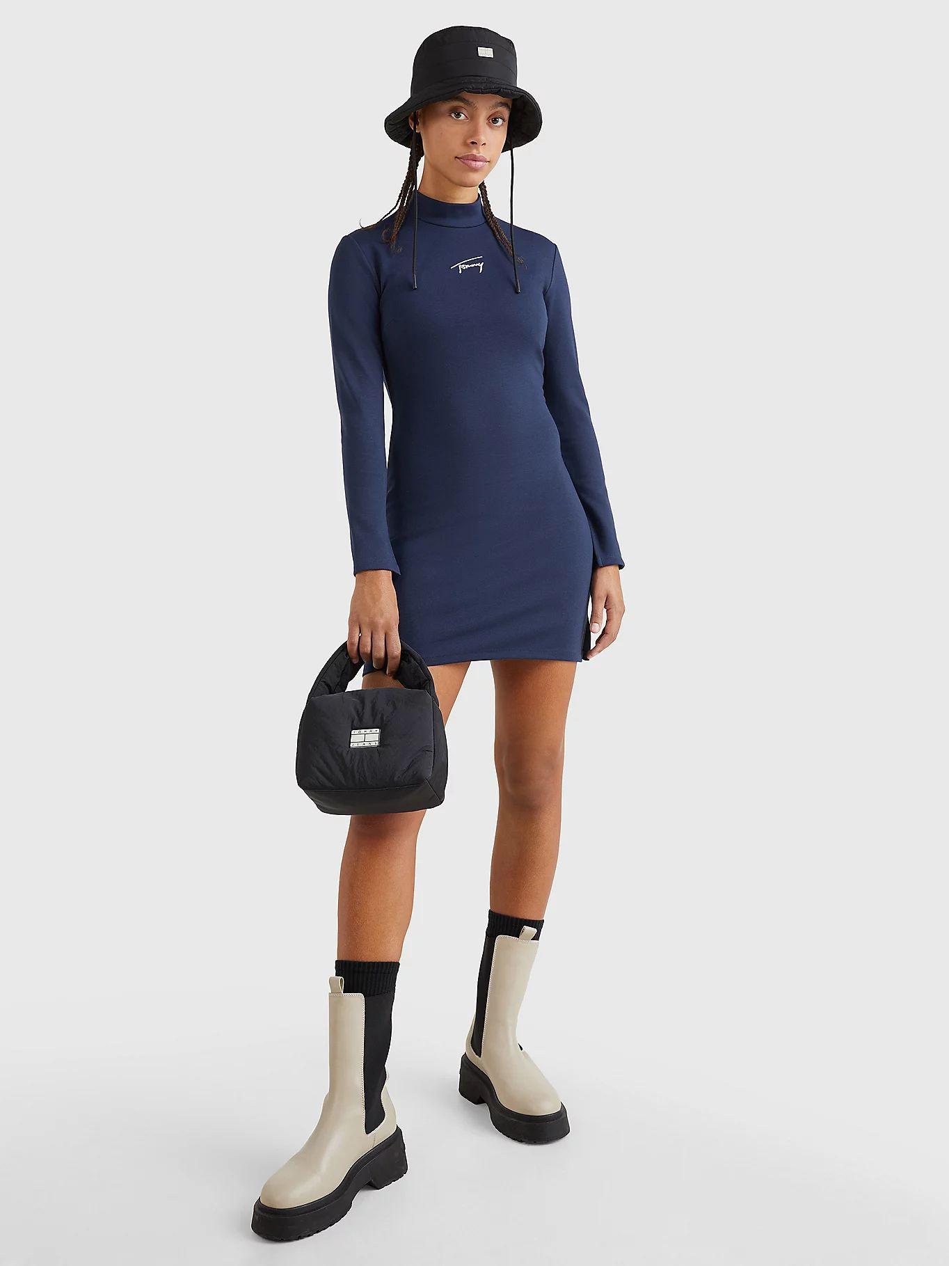Vestido Ajustado Signature Logo Azul Tommy Jeans-1