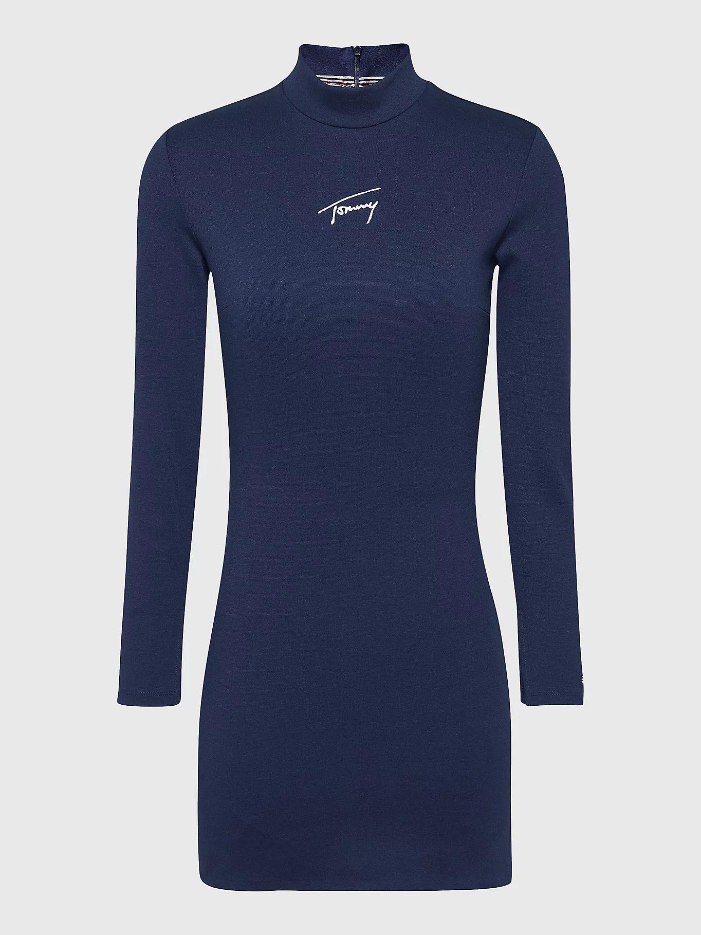 Vestido Ajustado Signature Logo Azul Tommy Jeans-4