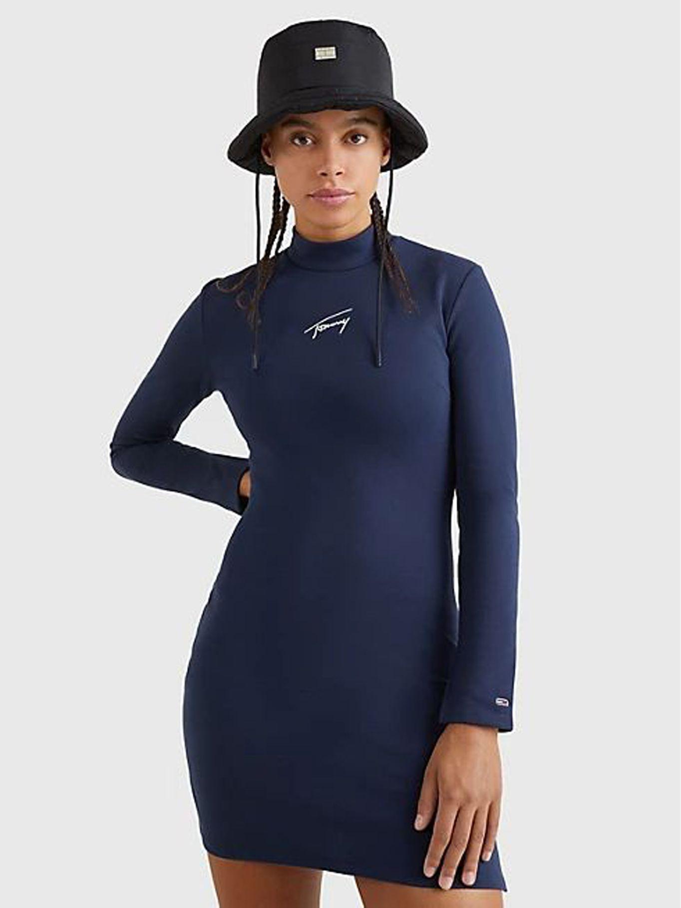 Vestido Ajustado Signature Logo Azul Tommy Jeans-0