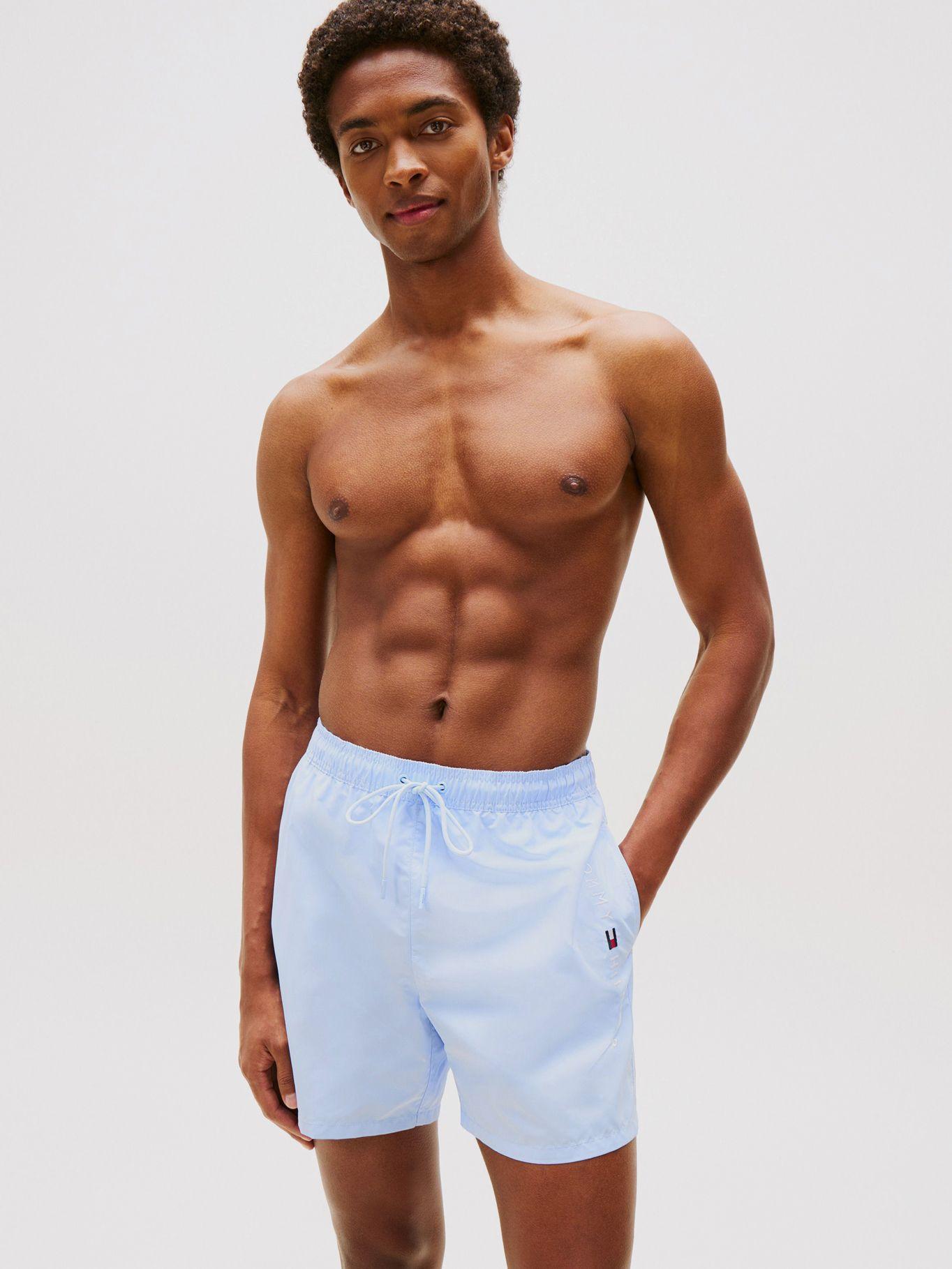 Traje De Baño Largo_Medio Logo Celeste Tommy Hilfiger-0