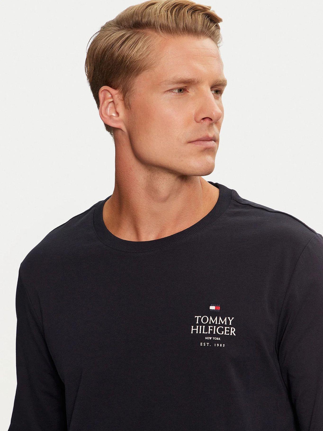 Polera Solid Con Logo Azul Tommy Hilfiger-3