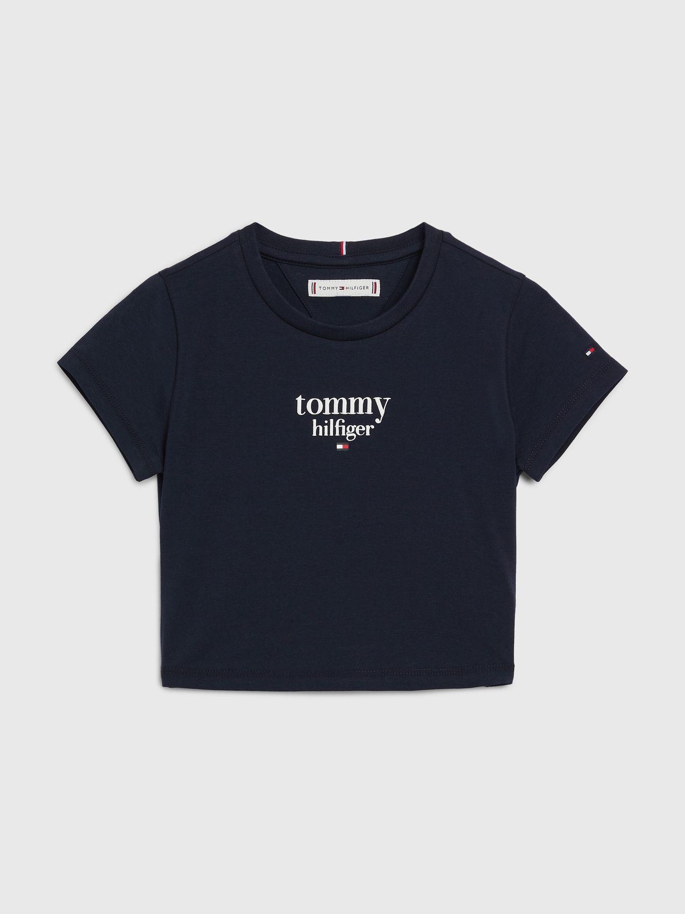 Polera Cropped  Essential Logo  Azul Tommy Hilfiger-0