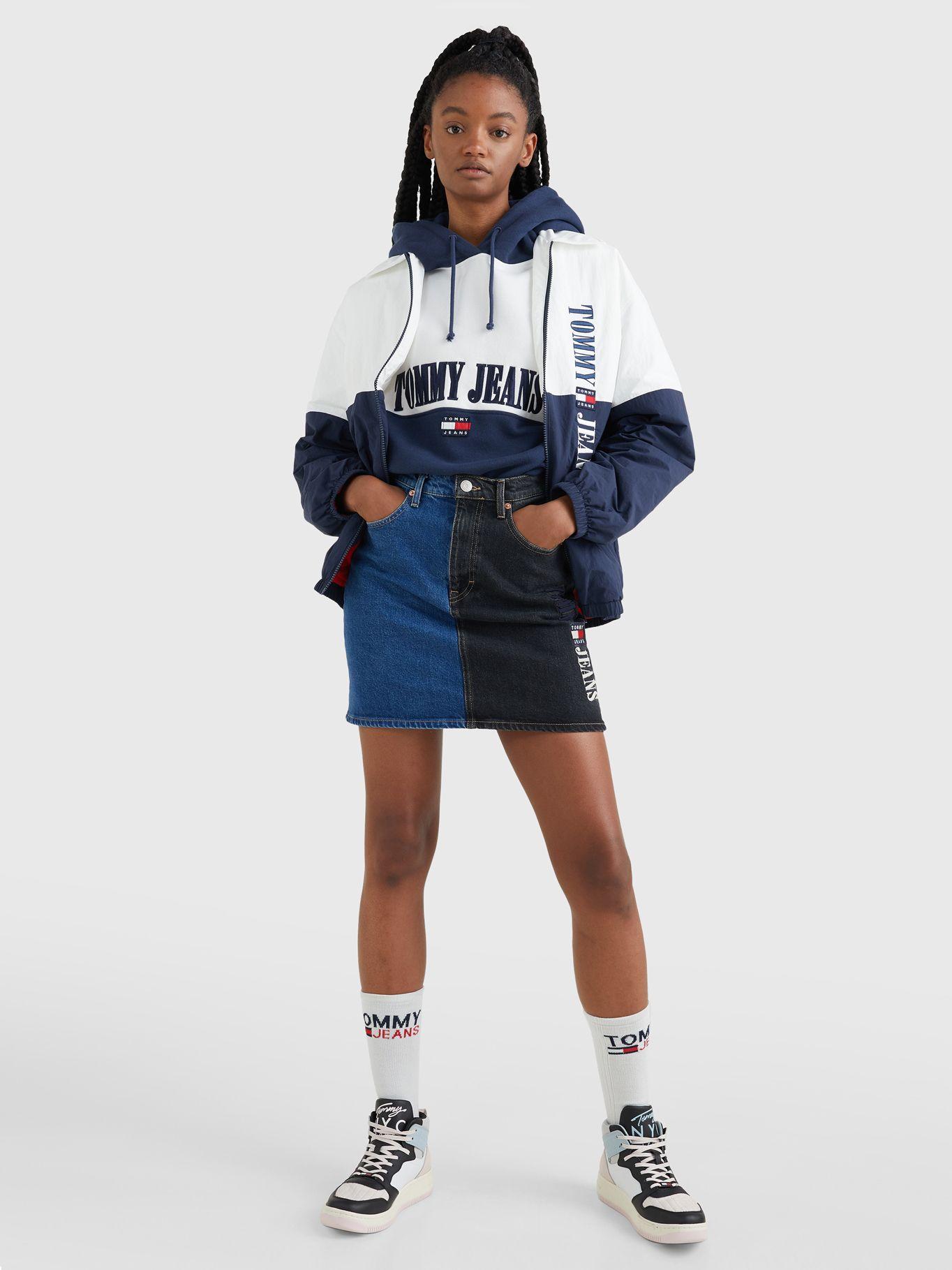 Falda Denim Bitonal Con Logo Azul Tommy Jeans-0