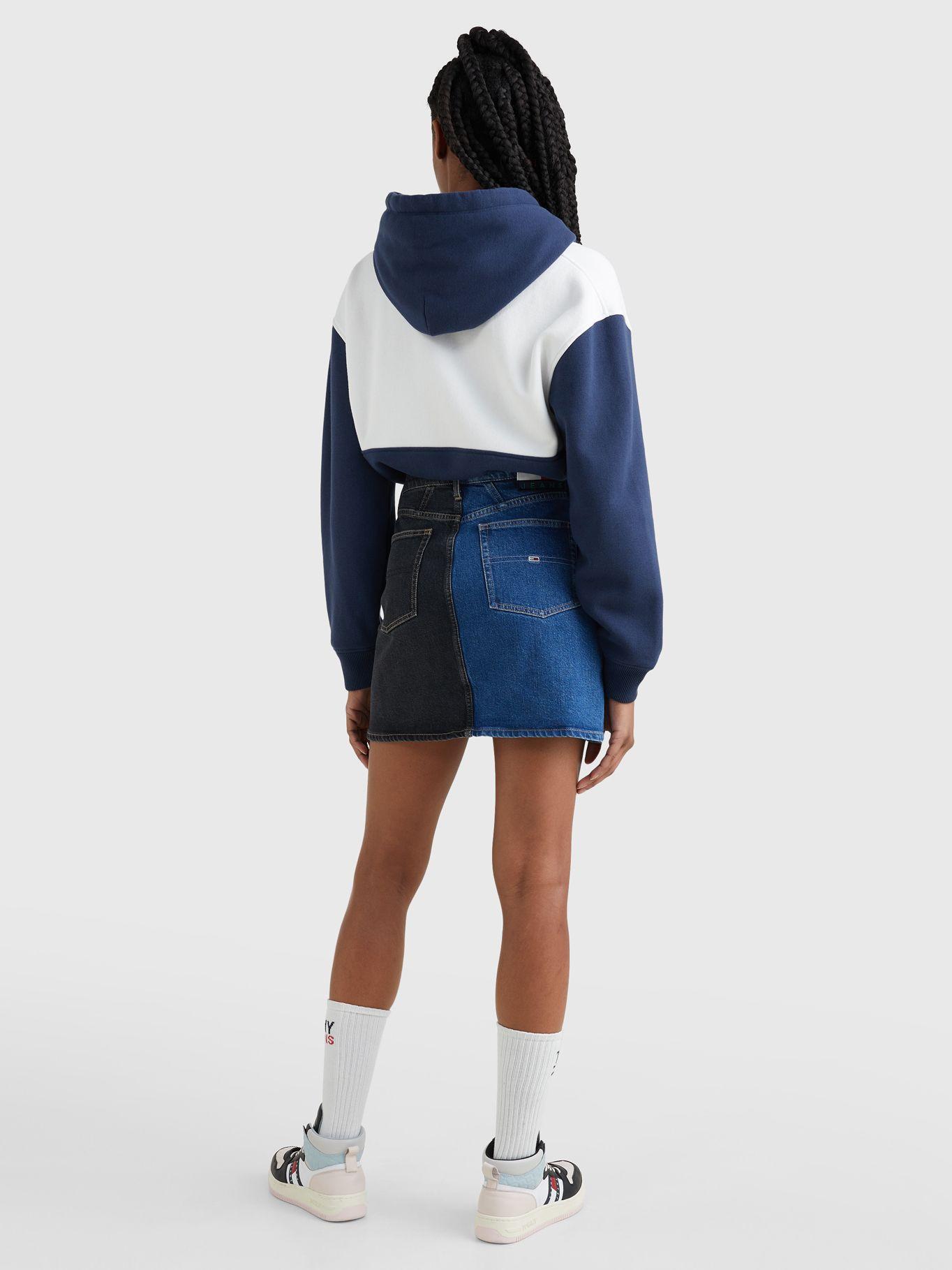 Falda Denim Bitonal Con Logo Azul Tommy Jeans-1