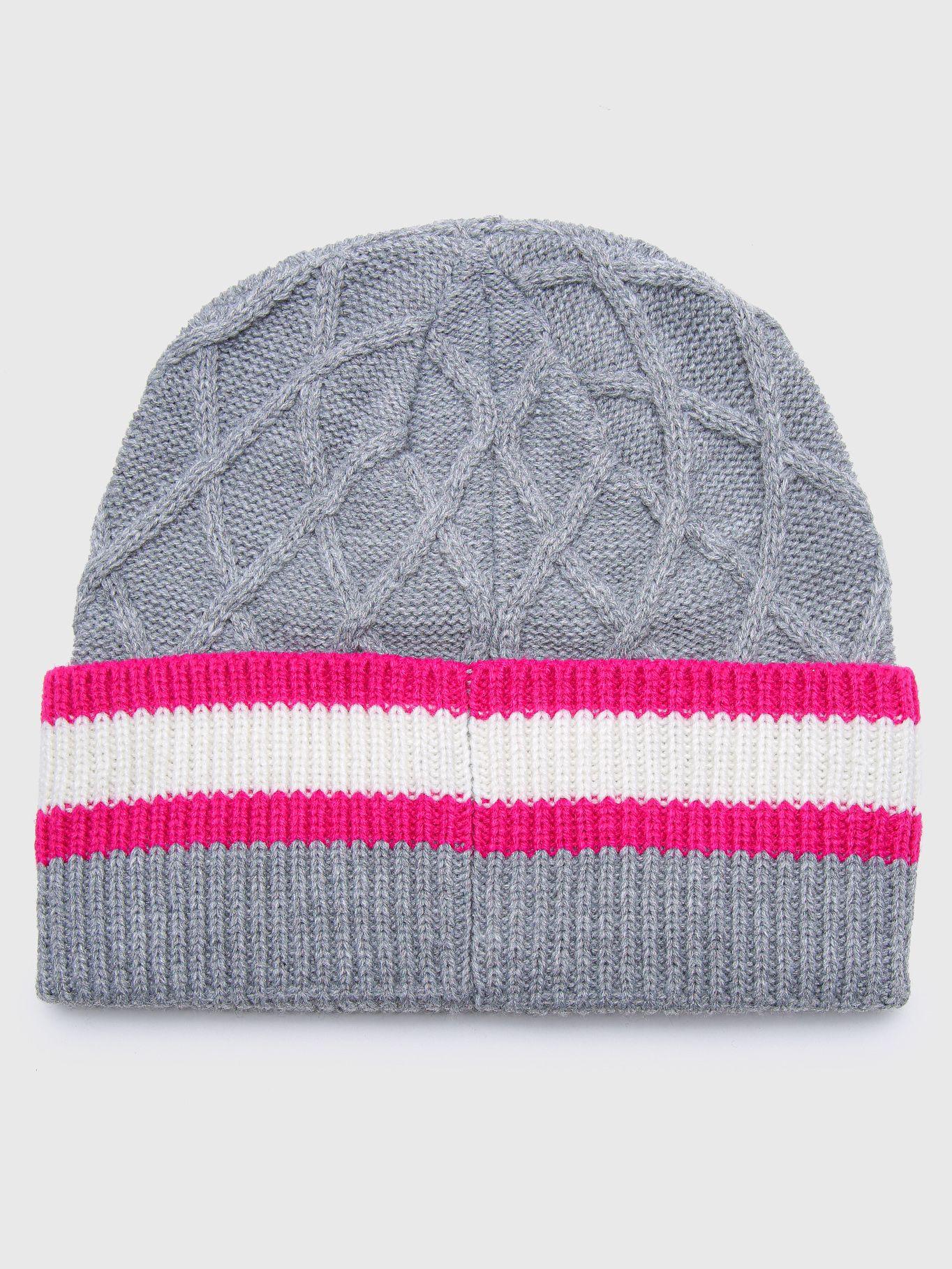 Gorro Beanie Striped Cable Gris Tommy Hilfiger-1