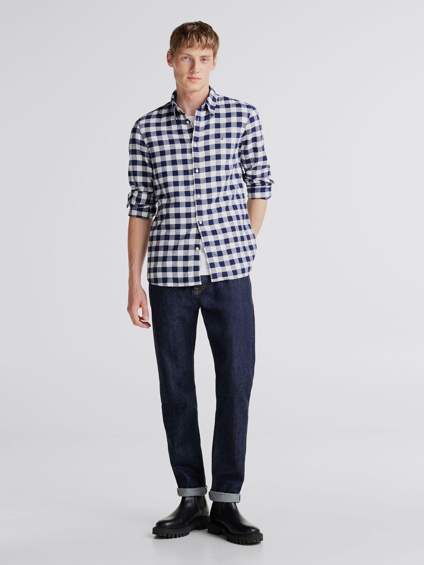 Camisa Gingham A Cuadros VSlim Fit Azul Tommy Hilfiger-1