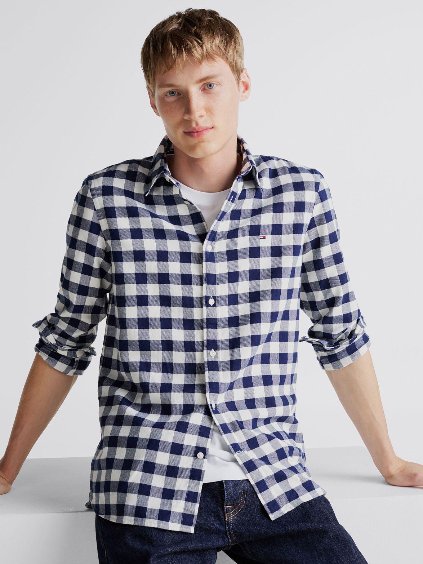 Camisa Gingham A Cuadros VSlim Fit Azul Tommy Hilfiger-3