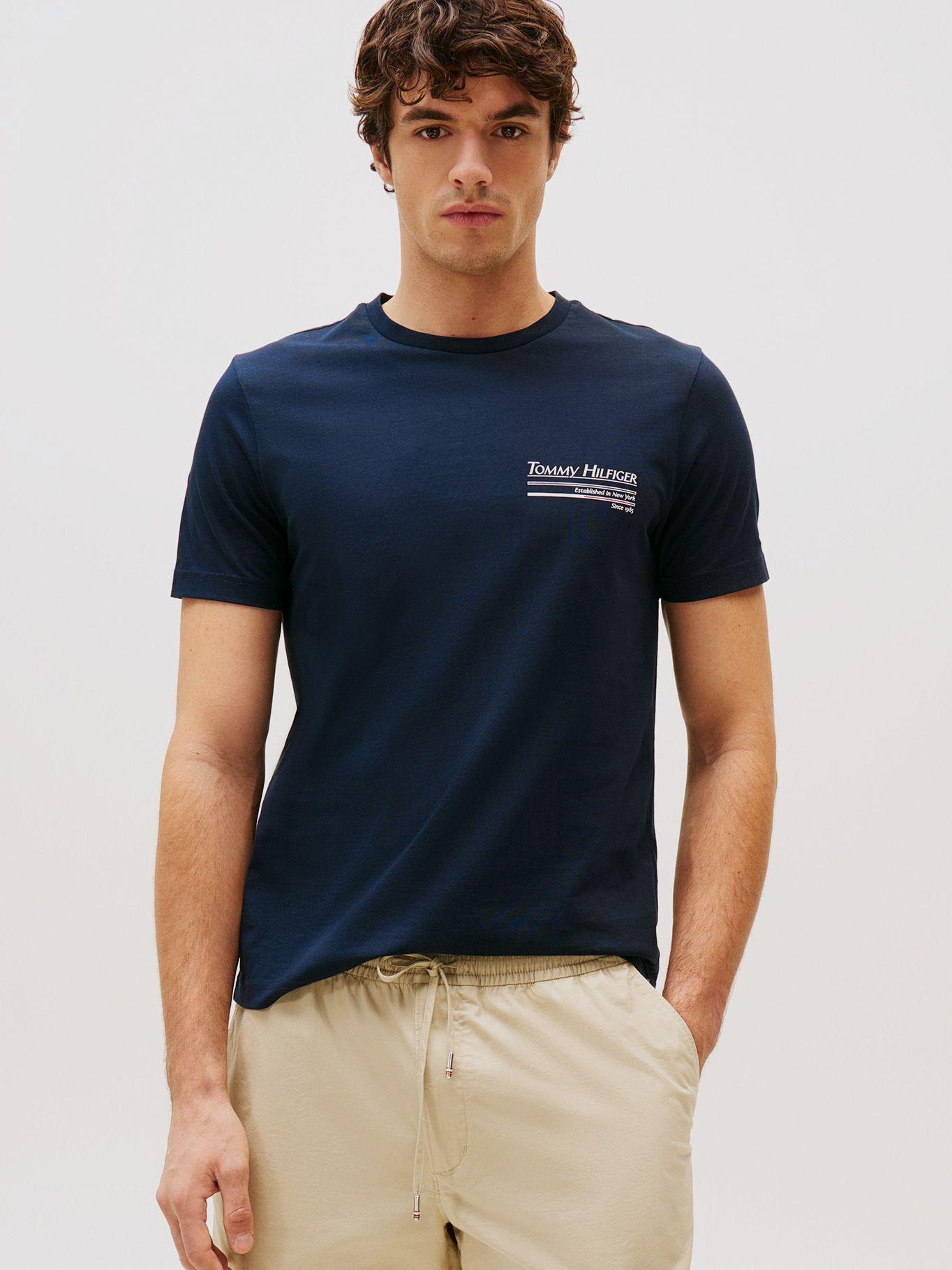 Polera Cuello Redondo Logo DW5 Azul Tommy Hilfiger-0