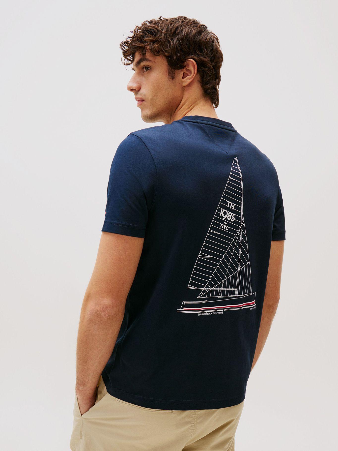 Polera Cuello Redondo Logo DW5 Azul Tommy Hilfiger-3