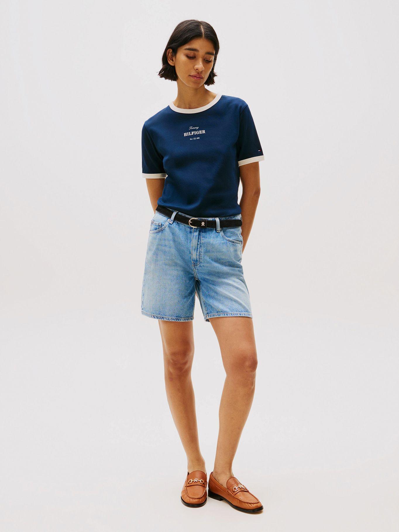 Polera Monotype Stripe/Logo Azul Tommy Hilfiger-1