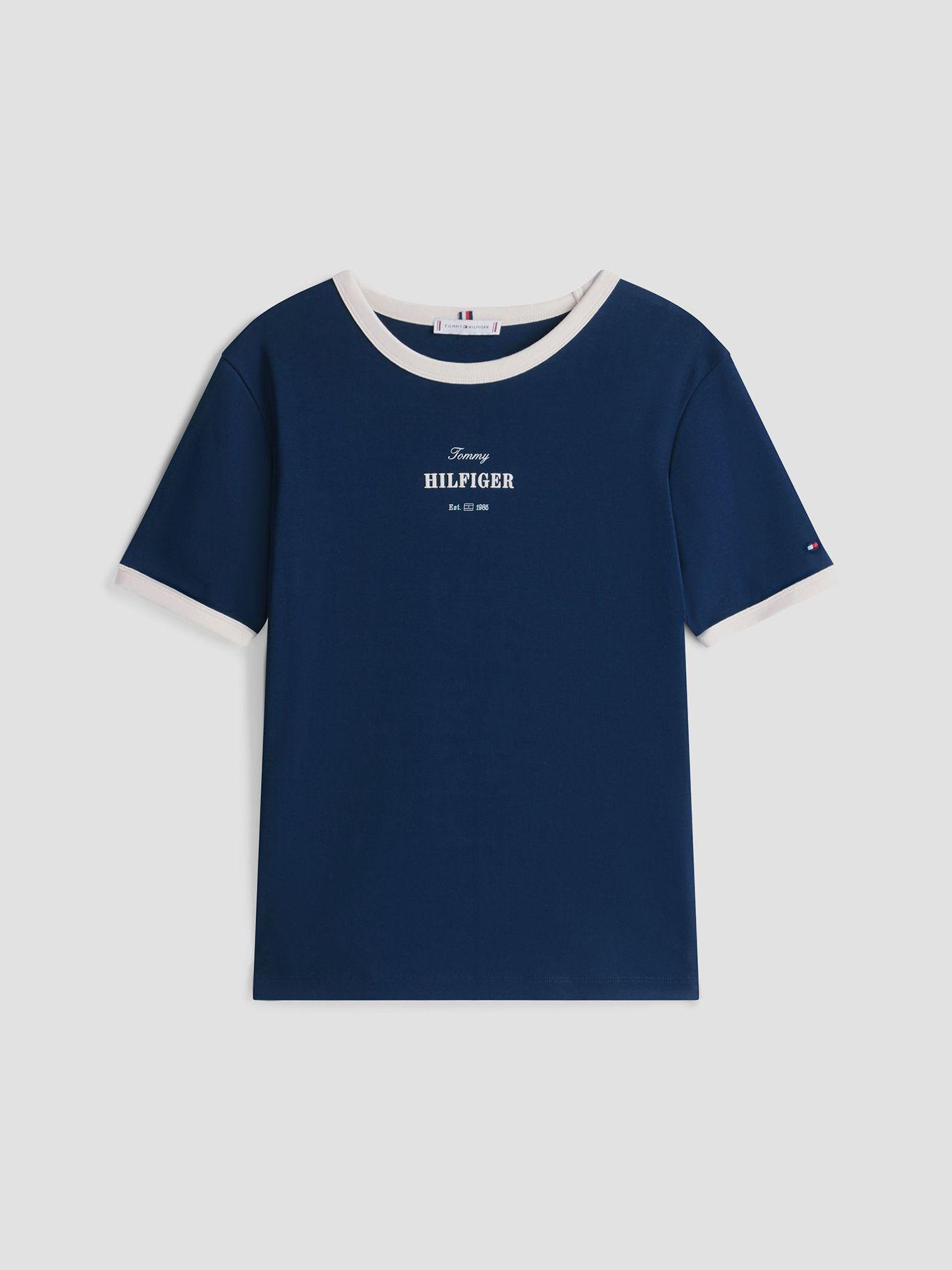 Polera Monotype Stripe/Logo Azul Tommy Hilfiger-4