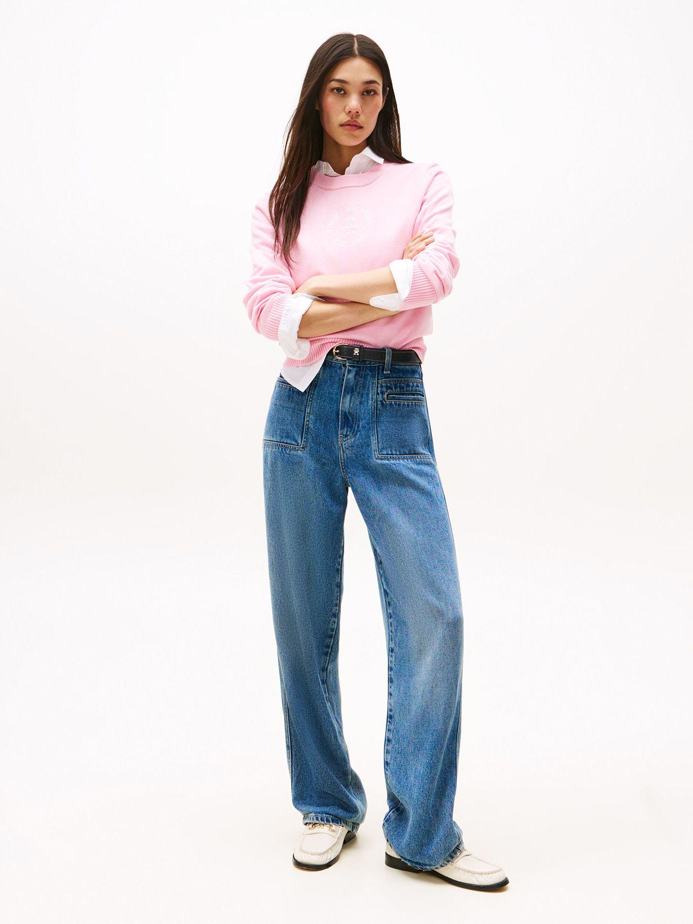 Sweater Con Logo Gráfico Rosado Tommy Hilfiger-1