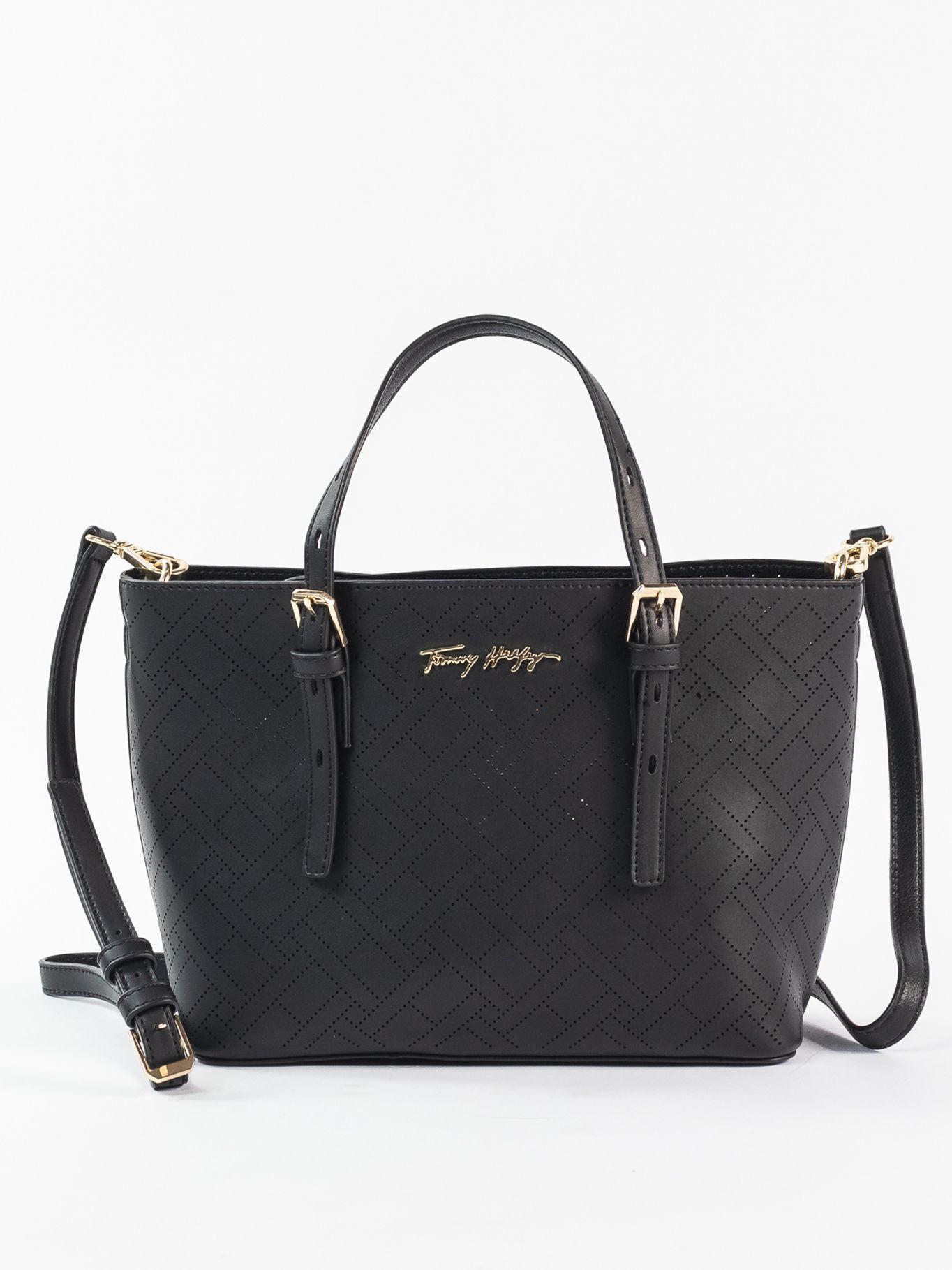Bolso Mini Shopper Flag Print Negro Tommy Hilfiger-0