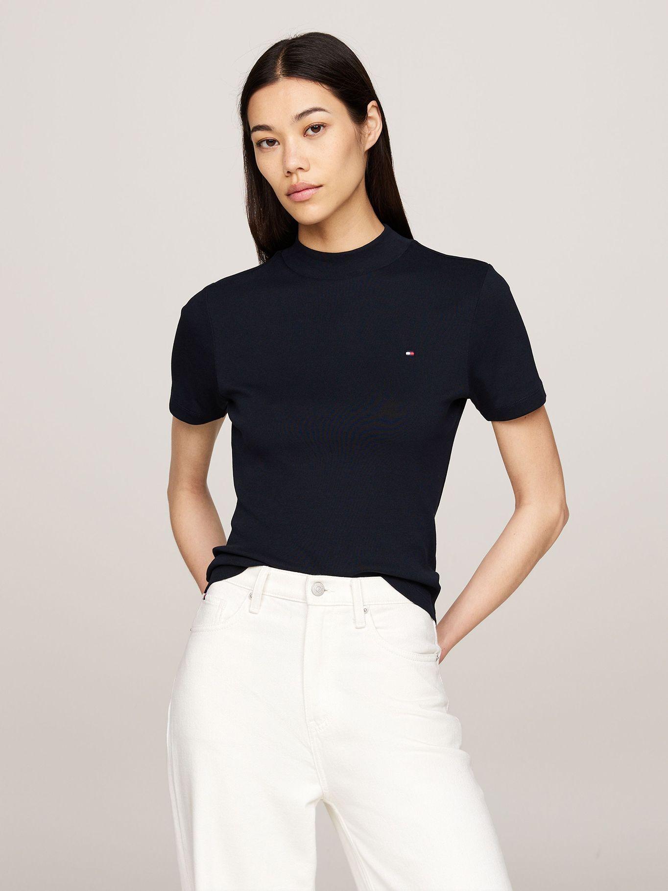 Polera Cropped Slim Fit Azul Tommy Hilfiger-0