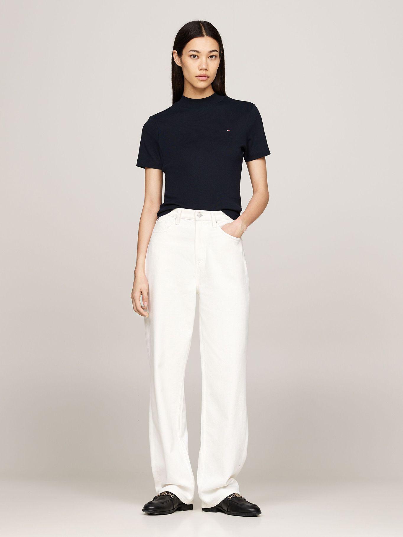 Polera Cropped Slim Fit Azul Tommy Hilfiger-1