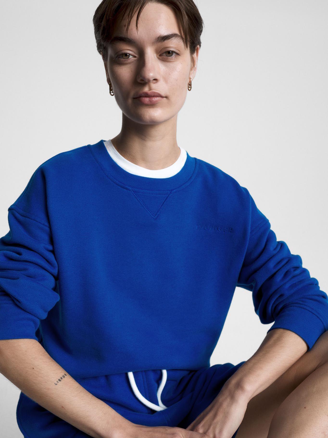 Polerón Con Logo Minimalista Azul Tommy Hilfiger-3