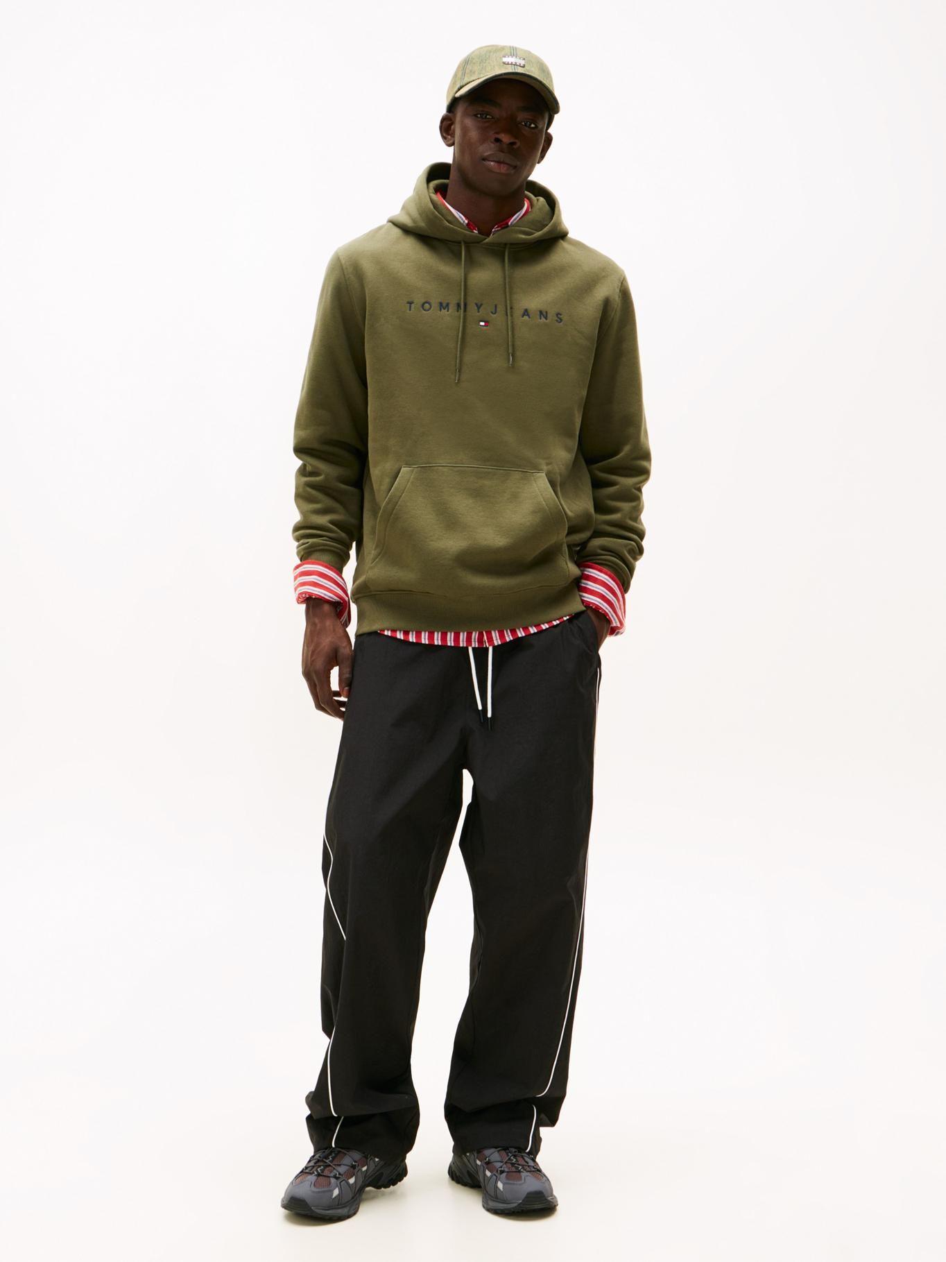 Polerón Hoodie Con Logo Bordado Tommy Jeans Verde-1