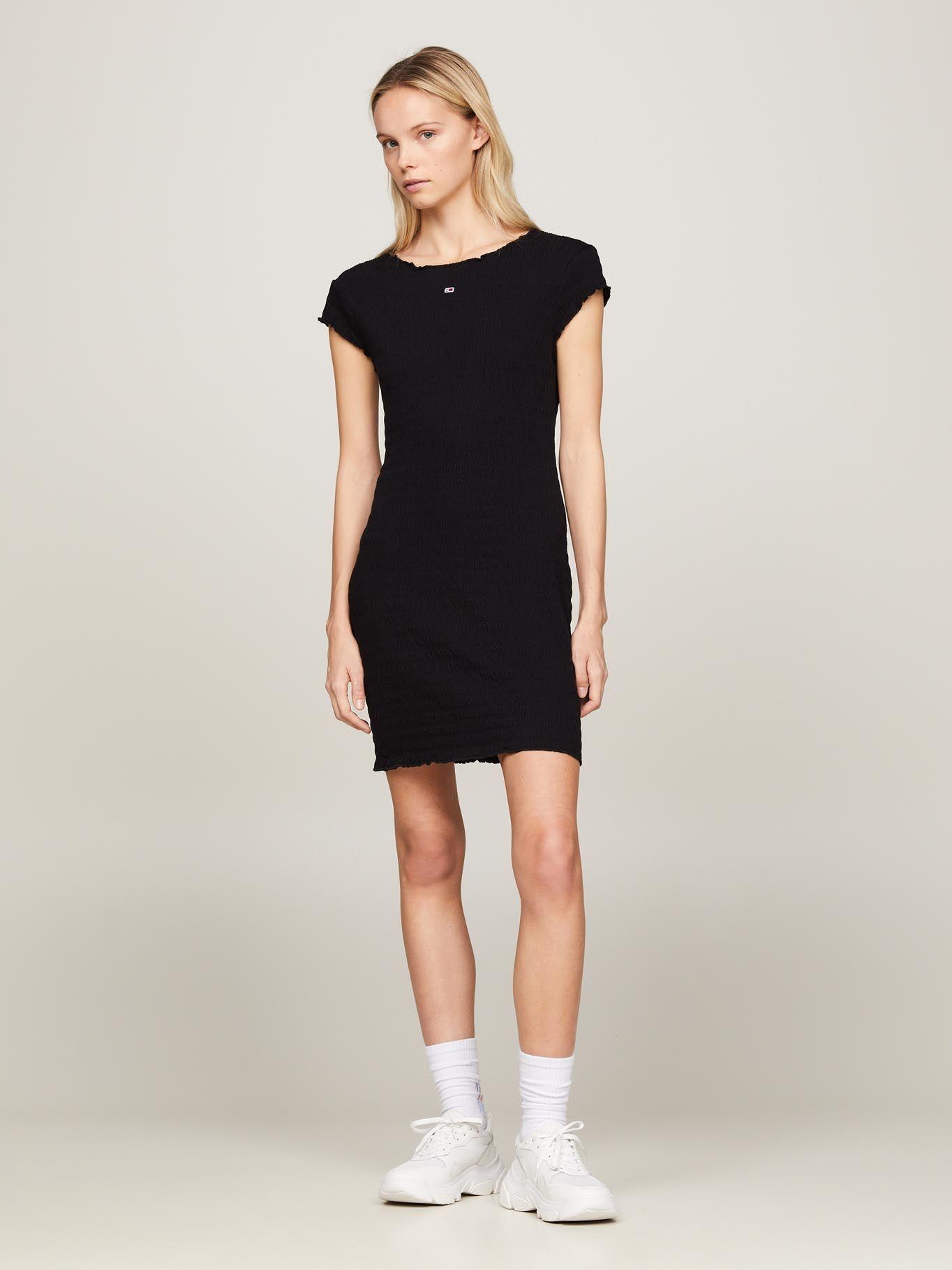 Vestido Essential Fruncido Negro Tommy Jeans-0