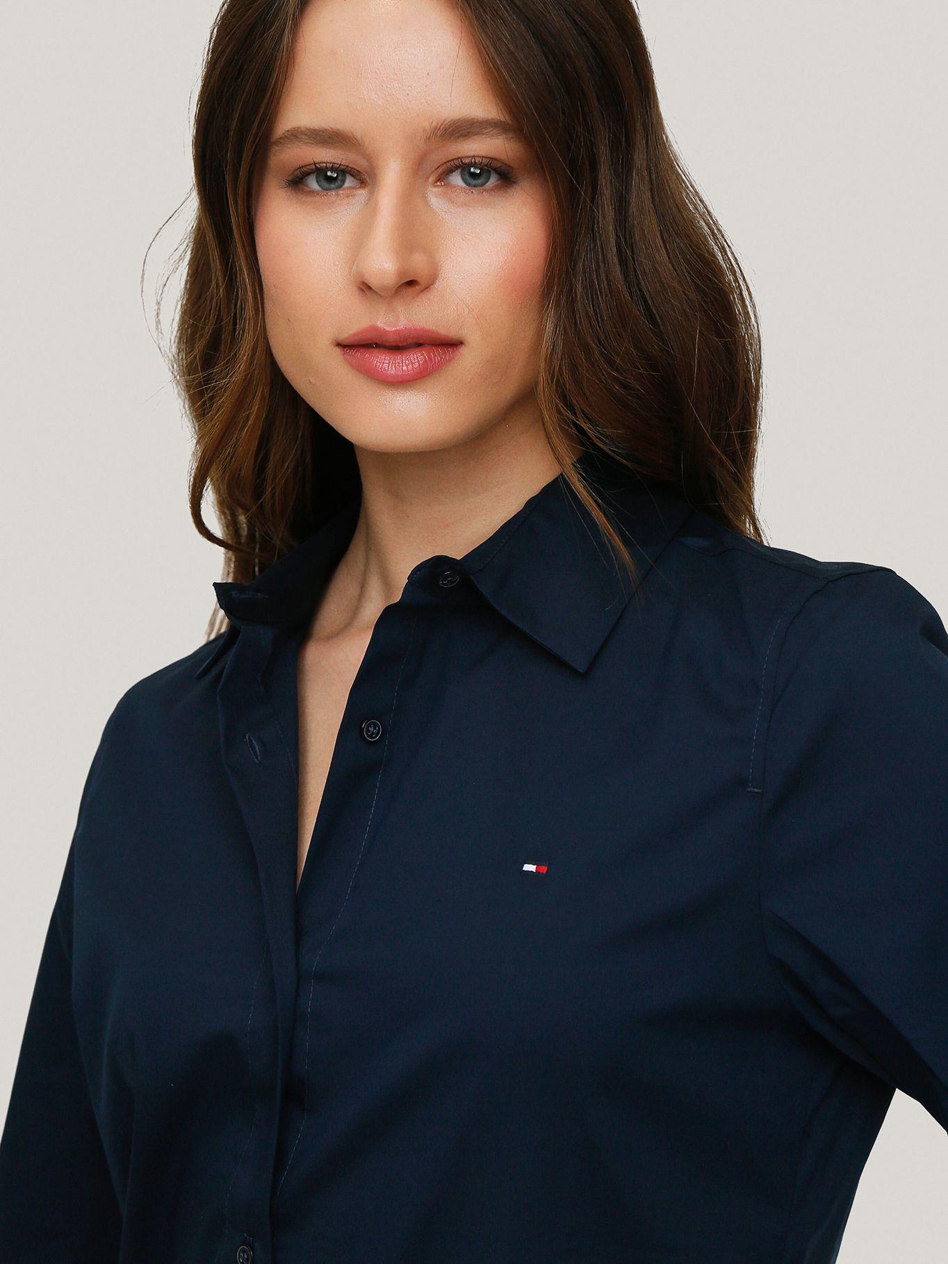 Camisa De Popelín Regular Fit Azul Tommy Hilfiger-4